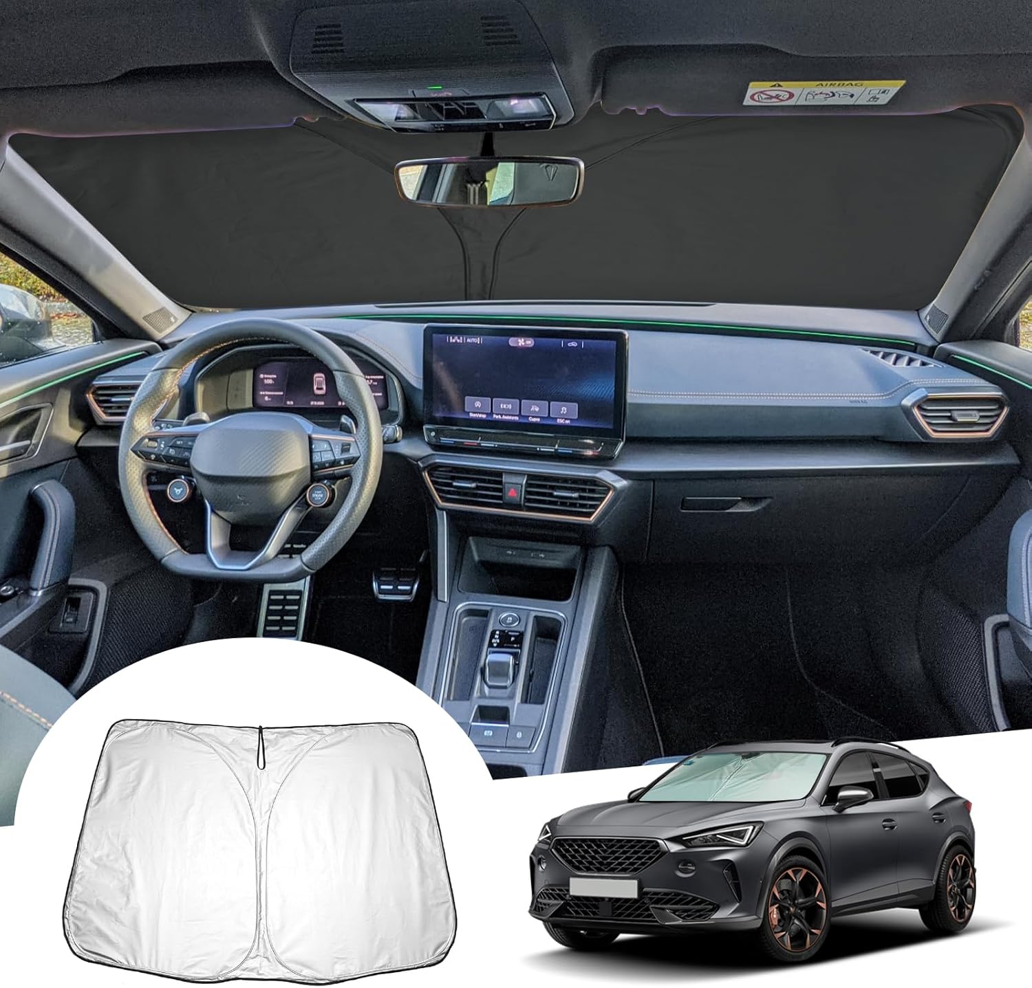 For Seat Cupra Formentor/Seat Leon MK4 Windshield Sunshade 2021 2022 2023 2024 2025+