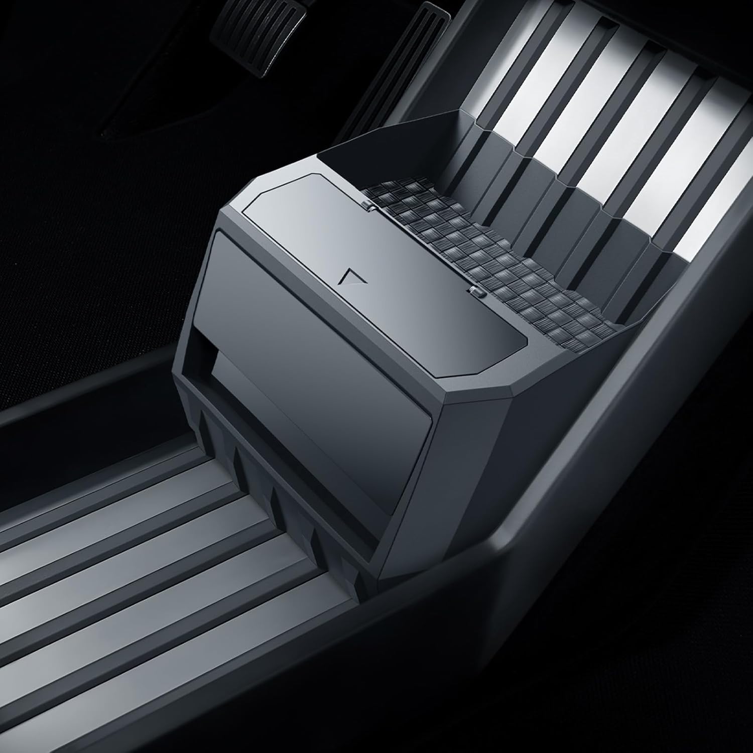 Tesla Cybertruck Floor Console Organizer 2-in-1 Car Trash Can2024 2025+