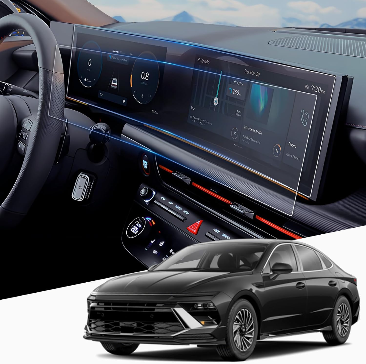 For Hyundai Sonata 12.3 Inch Integrated Screen Protector 2024 2025