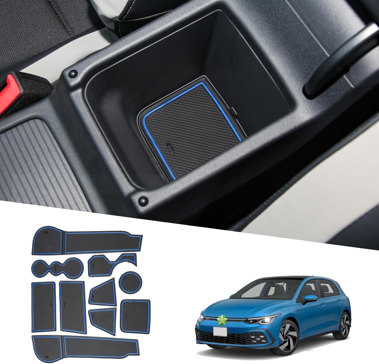 VW Golf 8 MK8 GTI GTE GTD Door Slot Mats 2020+