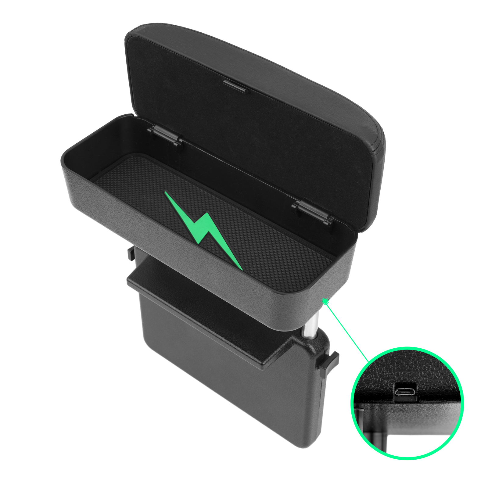 Ruiya Universal Height Adjustable Armrest Box with Wireless Charger