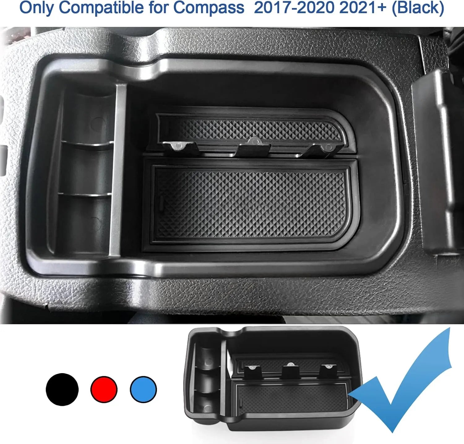 For Jeep Compass Center Console Armrest Storage Box 2017-2021