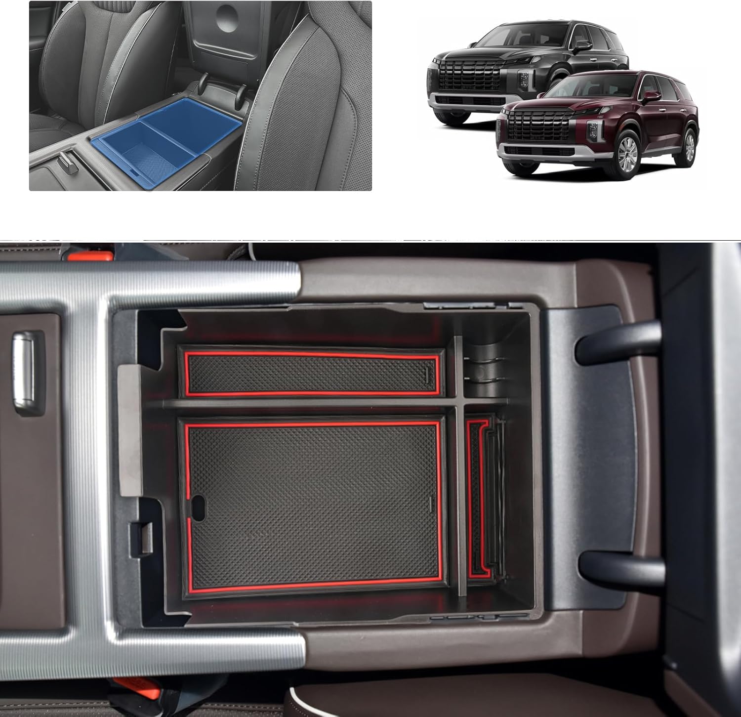 For Hyundai Palisade SE/SEL/XRT/Limited/Calligraphy Center Console Armrest Organizer Tray 2023 2024 2025