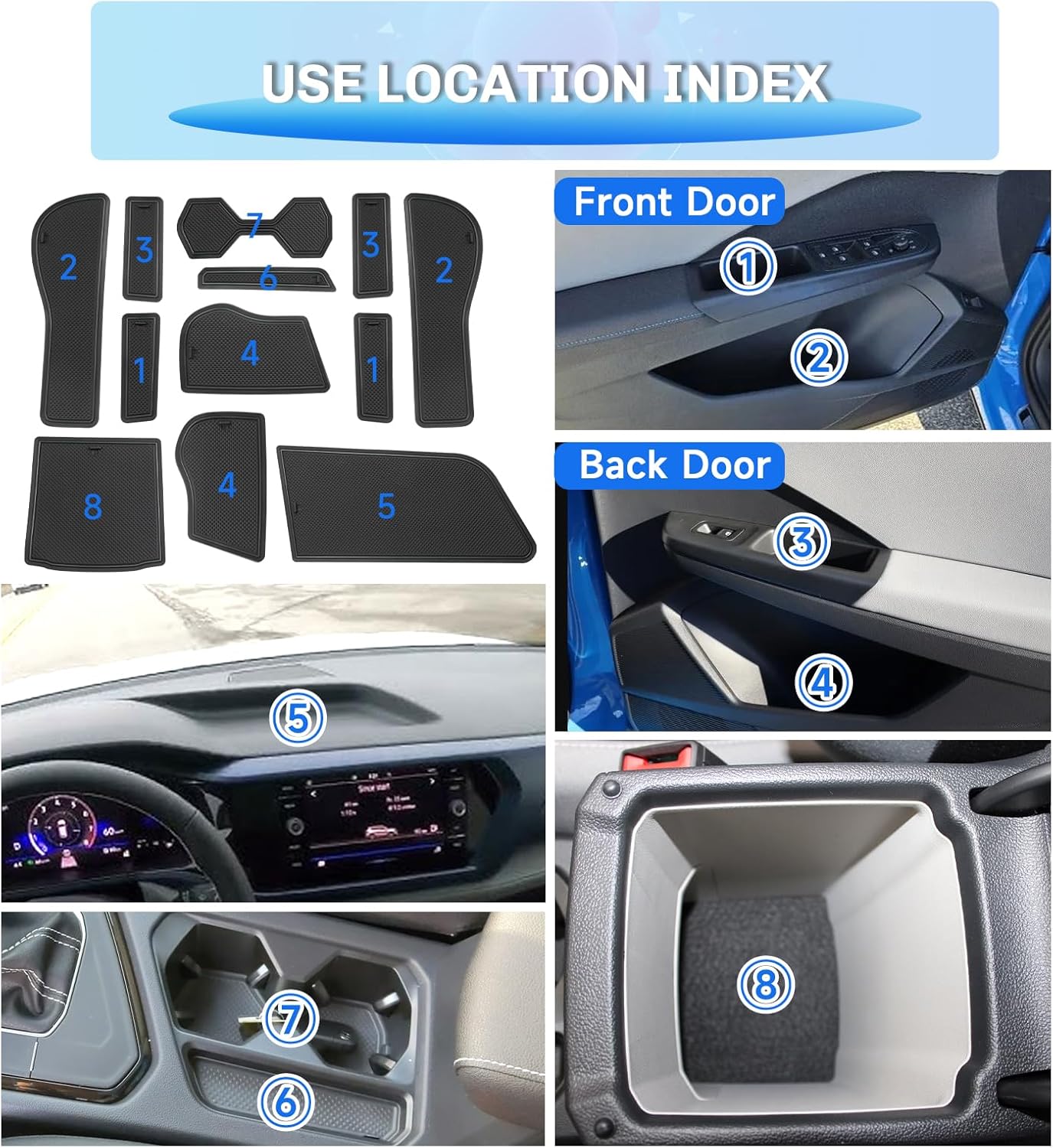 Volkswagen Taos Door Slot Mats 2022-2025