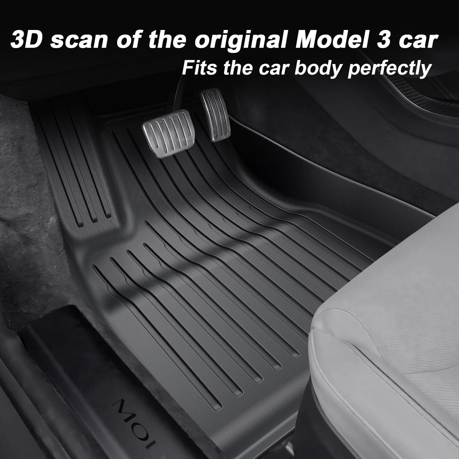 Tesla Model 3 Fußmatten Original 3D-Scanning TPE High Edge 2017+