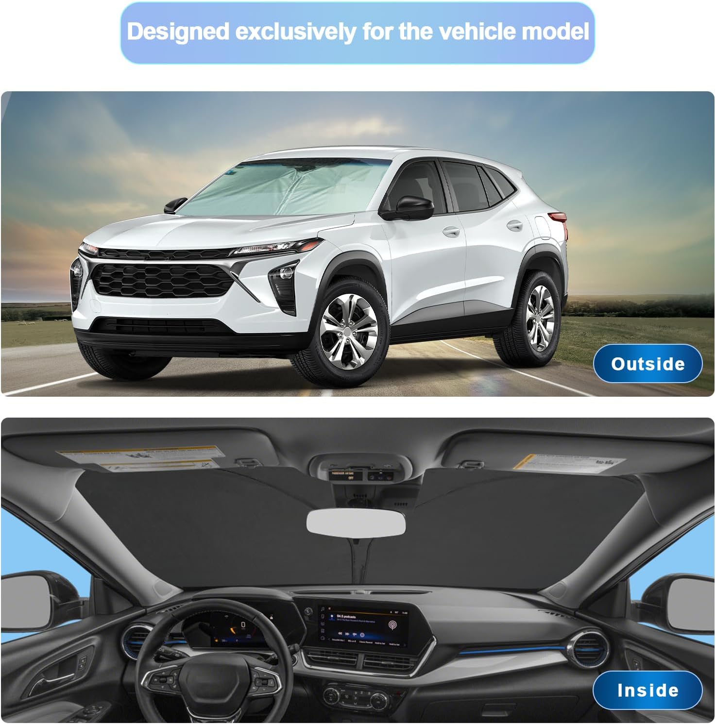 For Chevy Trax LS/1RS/LT/2RS/ACTIV Windshield Sunshade 2024 2025+