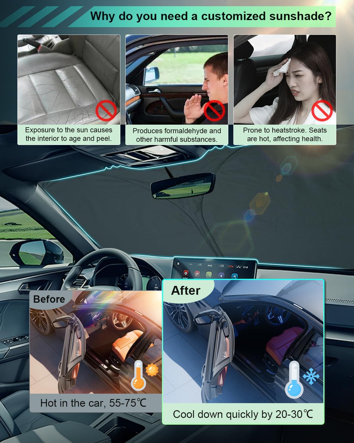 For Suzuki Altrapan Lapin HE33S Foldable Windshield Sunshade 2015+