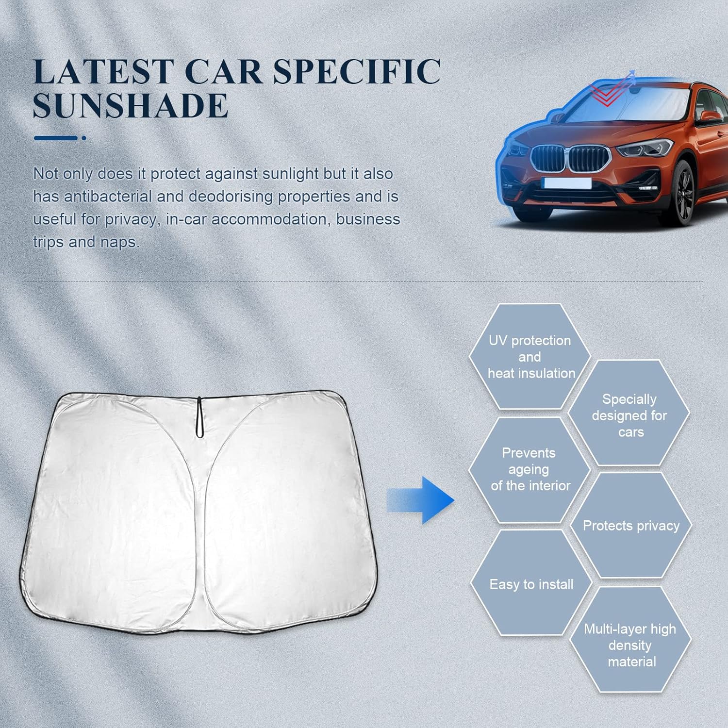 For BMW X1 U11 Car Windshield Folding Anti-UV Sun Visor 2016-2025+