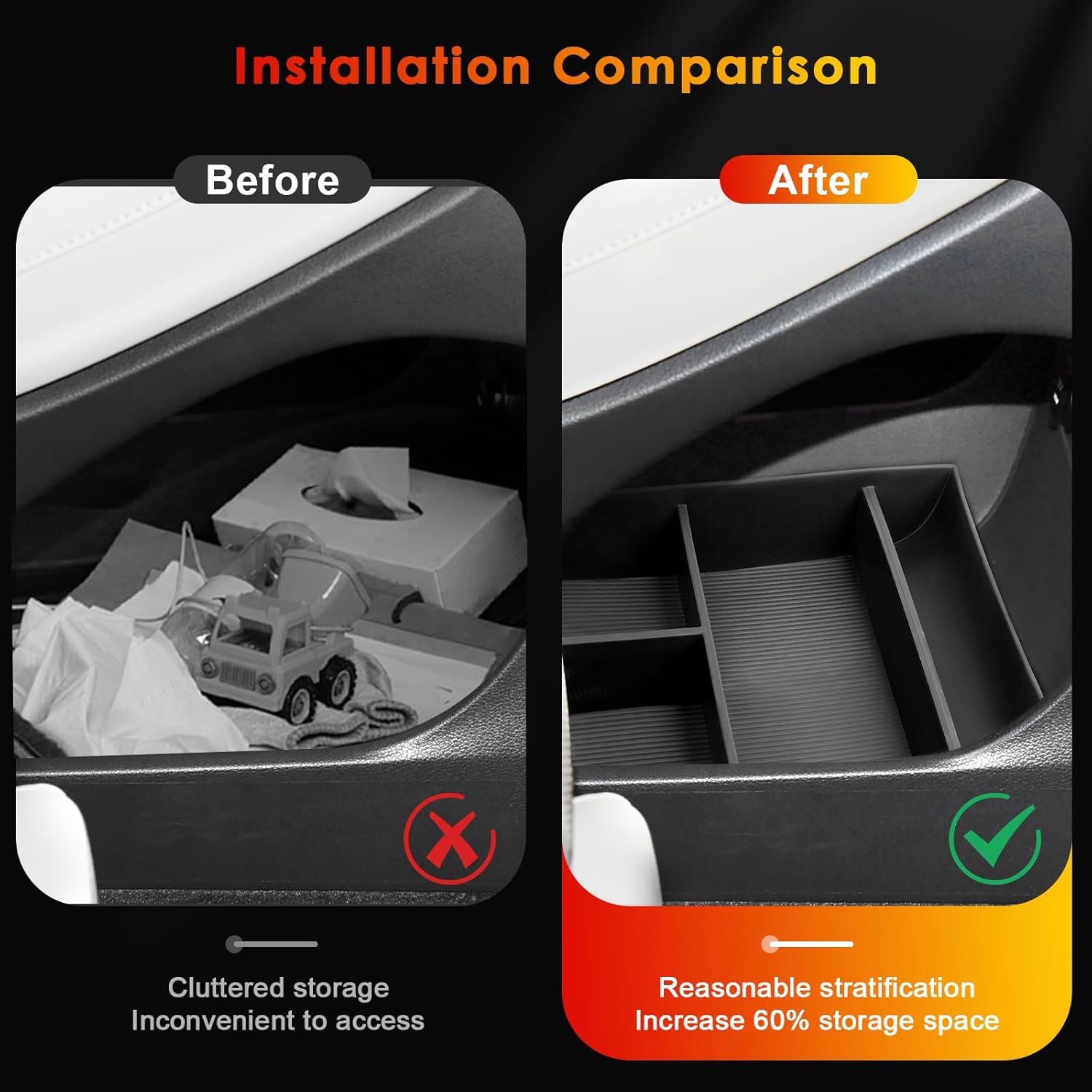 For Hyundai Palisade SE/SEL/XRT/Limited/Calligraphy Lower Console Organizer 2023 2024 2025