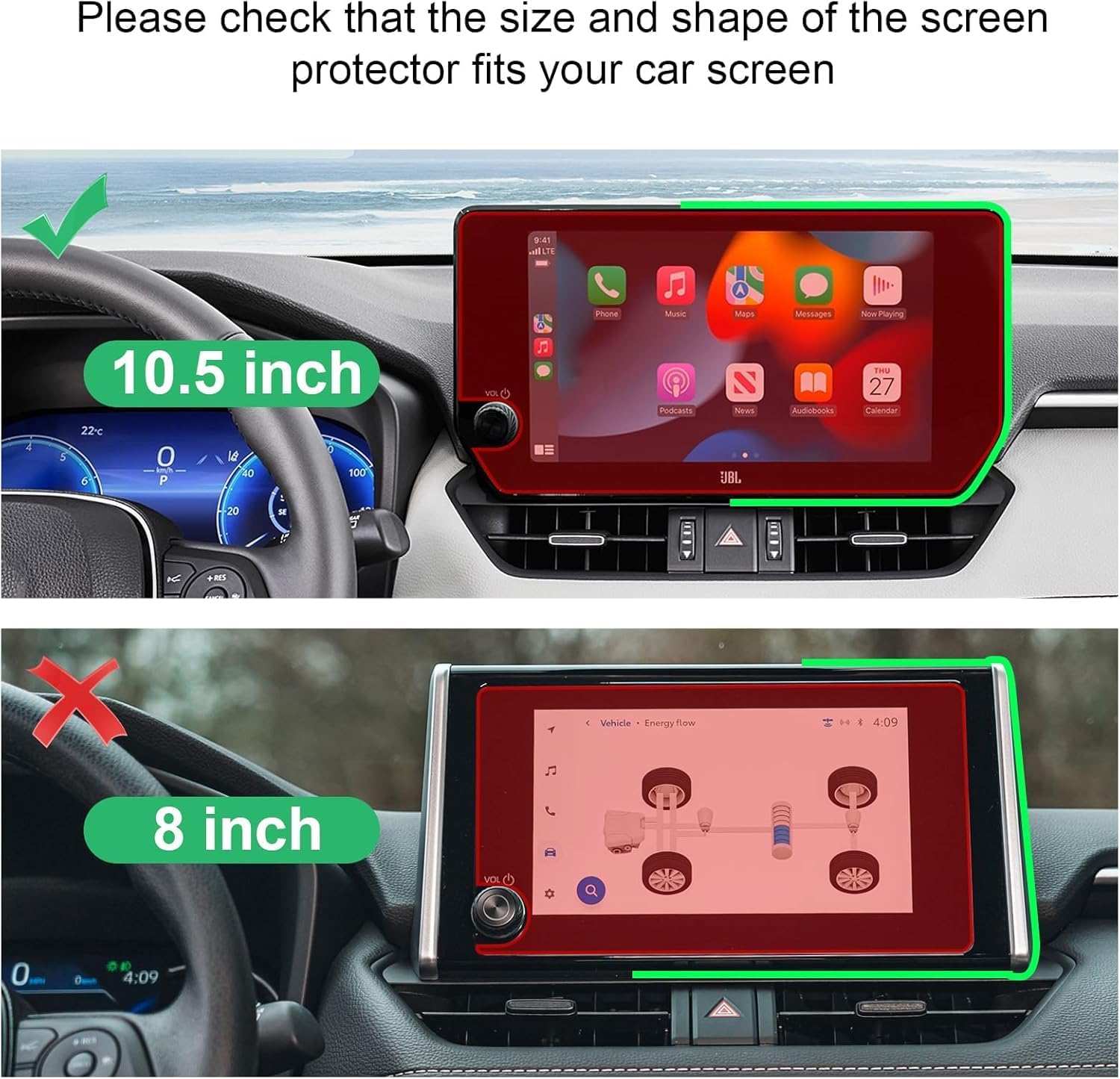 For Toyota RAV4 LE XLE XLE Premium Limited 10.5" Screen Protector 2023+