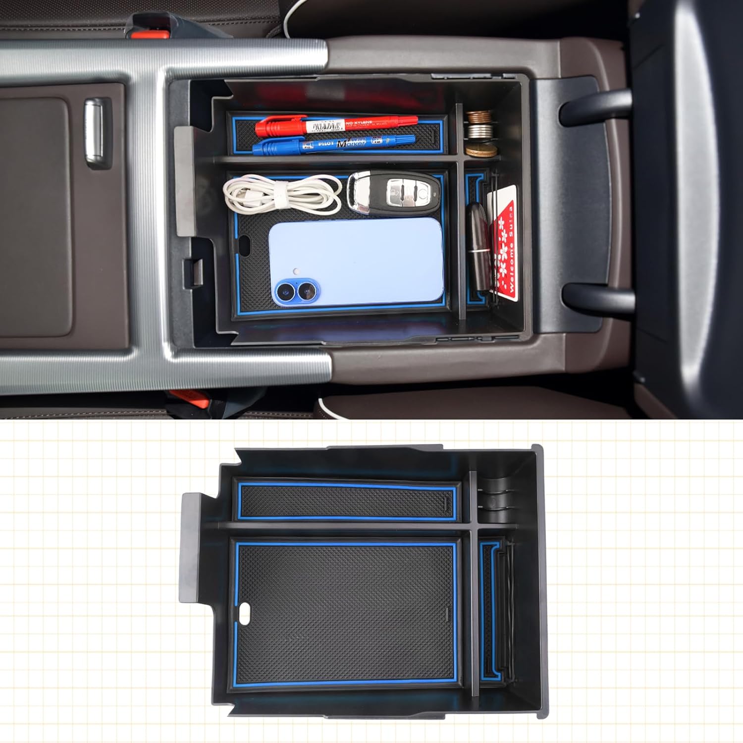 For Hyundai Palisade SE/SEL/XRT/Limited/Calligraphy Center Console Armrest Organizer Tray 2023 2024 2025