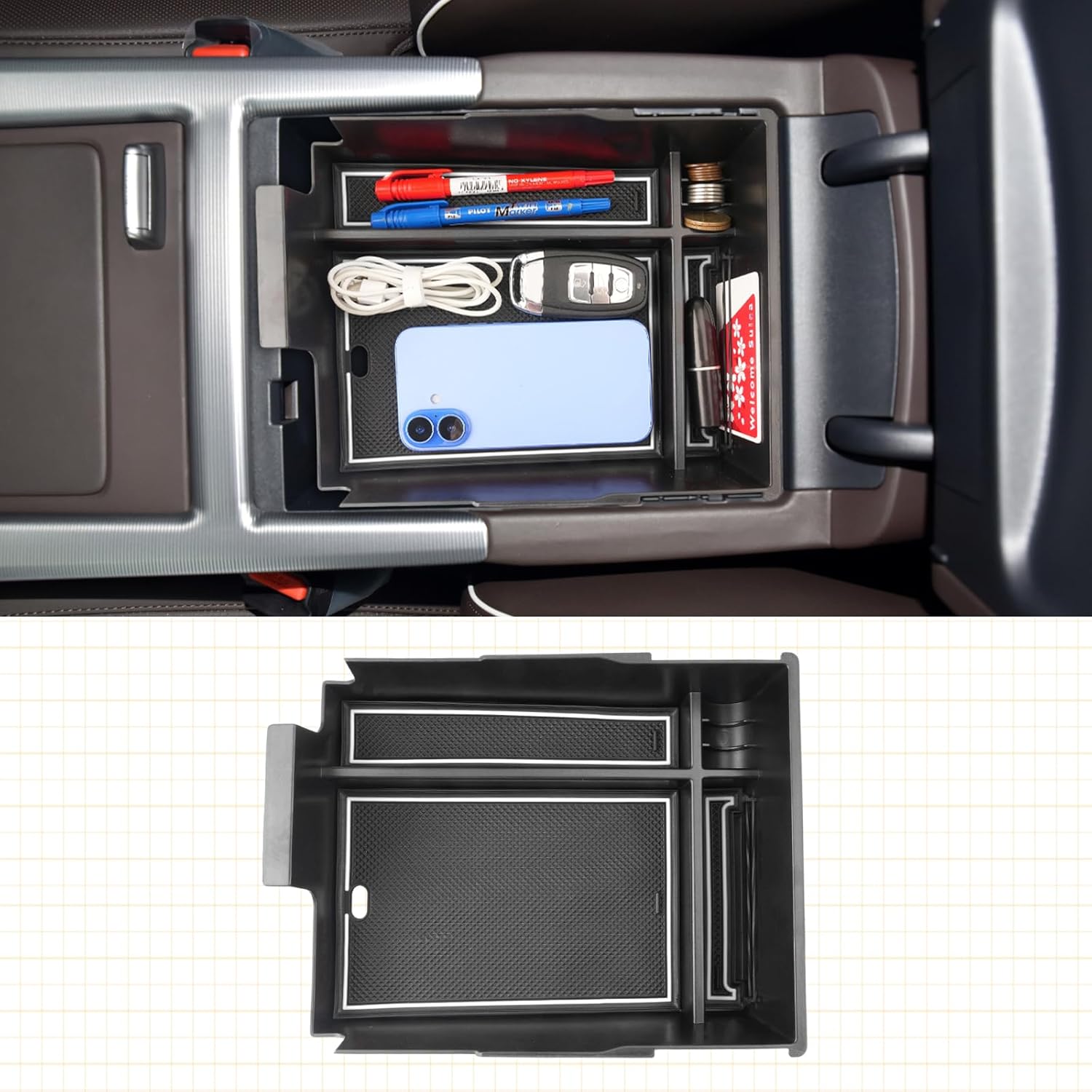 For Hyundai Palisade SE/SEL/XRT/Limited/Calligraphy Center Console Armrest Organizer Tray 2023 2024 2025