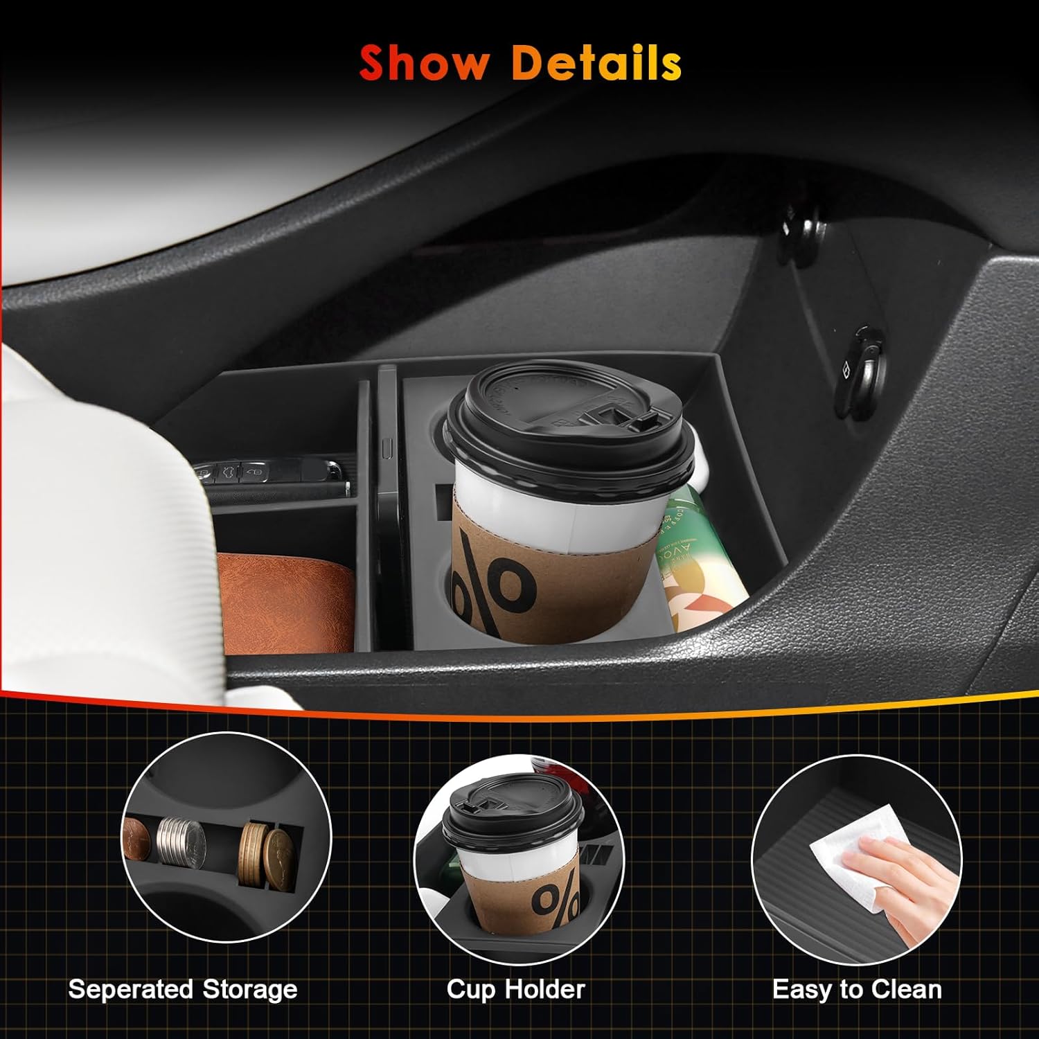 For Hyundai Palisade SE/SEL/XRT/Limited/Calligraphy Lower Console Organizer 2023 2024 2025