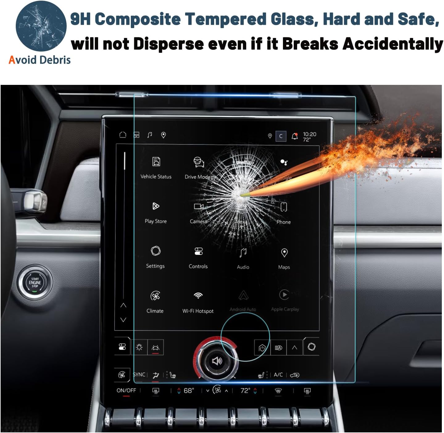 For GMC Terrain (Elevation/AT4/Denali) 15" Nagivation Display Touch Screen Protector 2024+