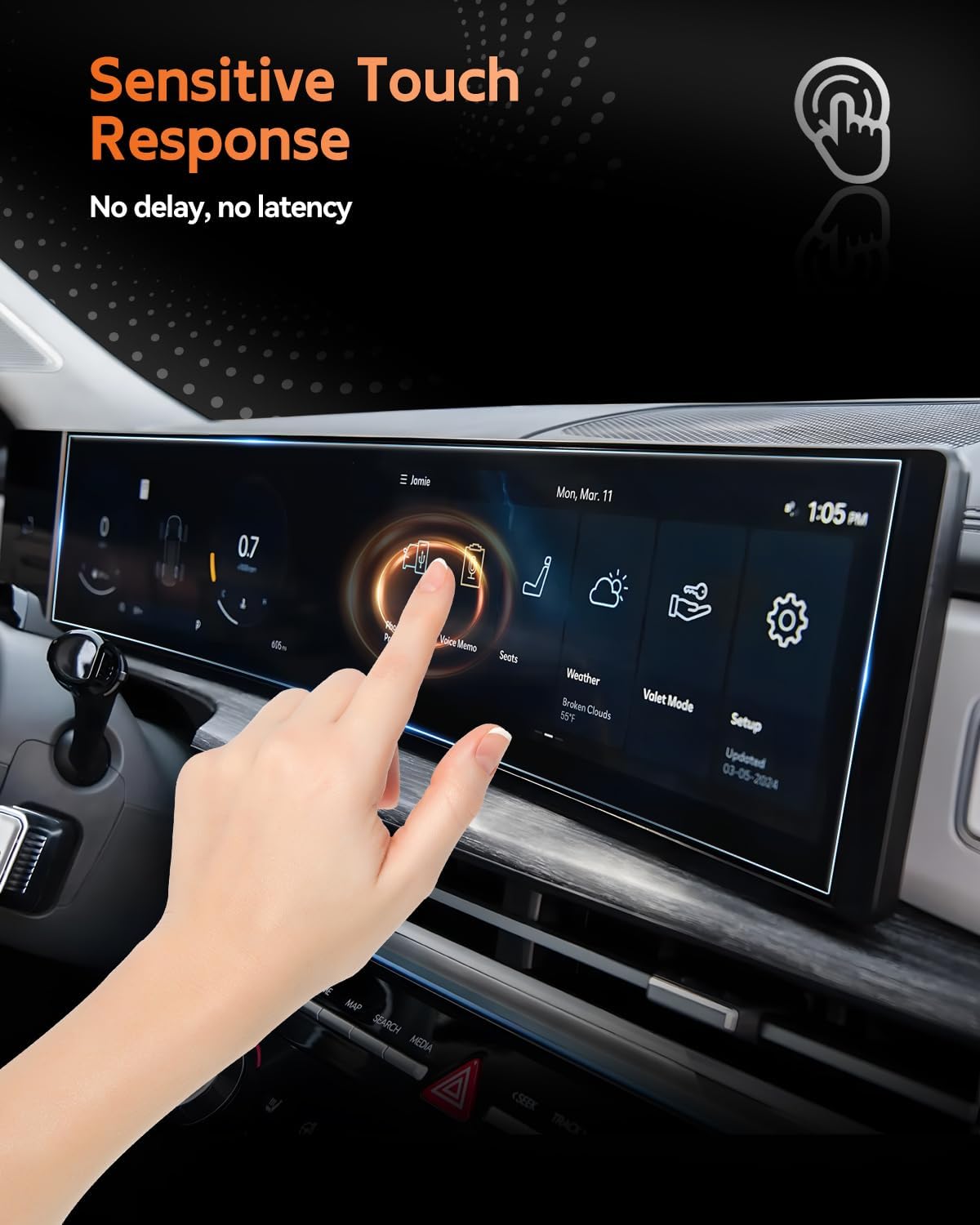 For Hyundai Sonata 12.3 Inch Integrated Screen Protector 2024 2025