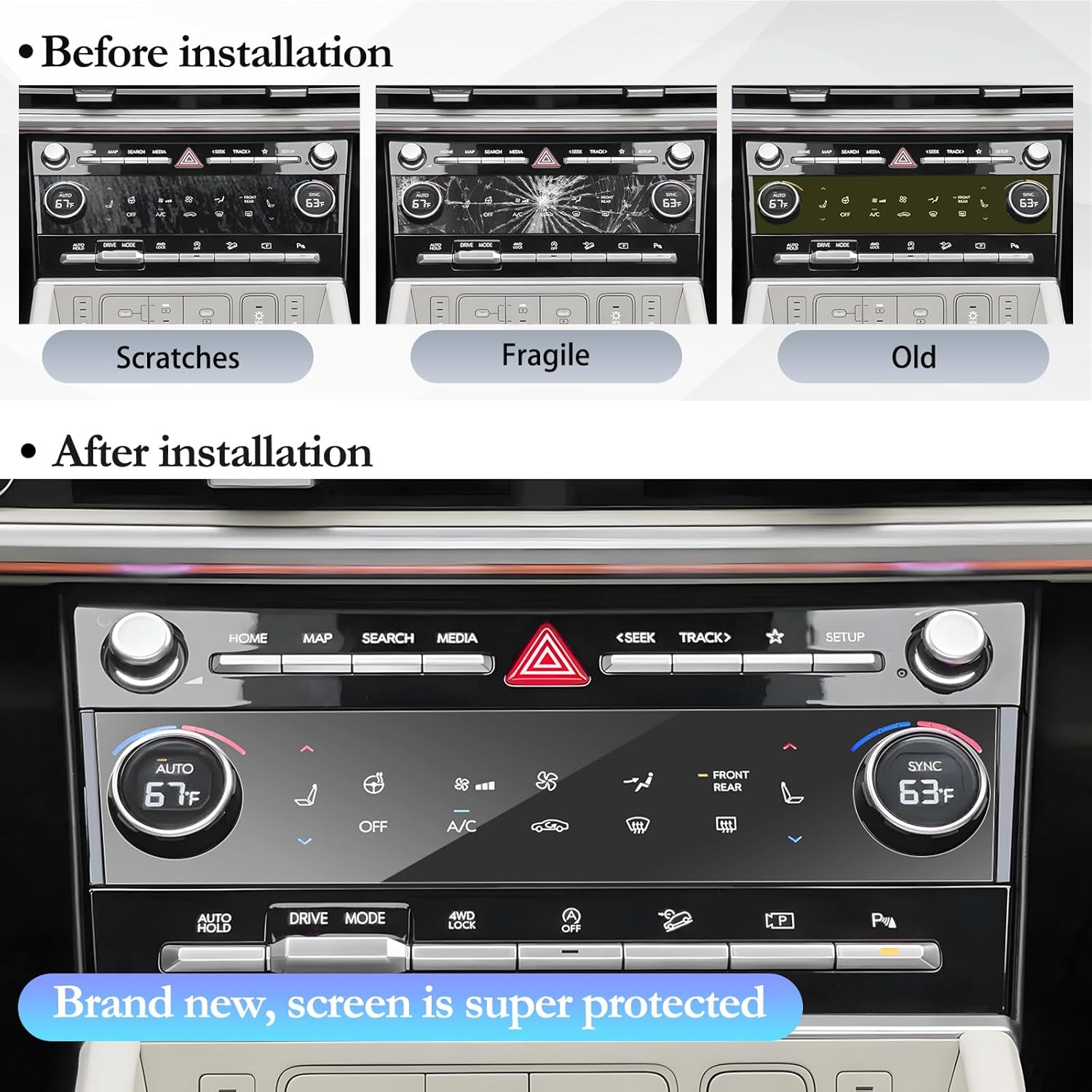 For Hyundai Santa Fe Navigation & Dashboard Nano Screen Protector 2024 2025