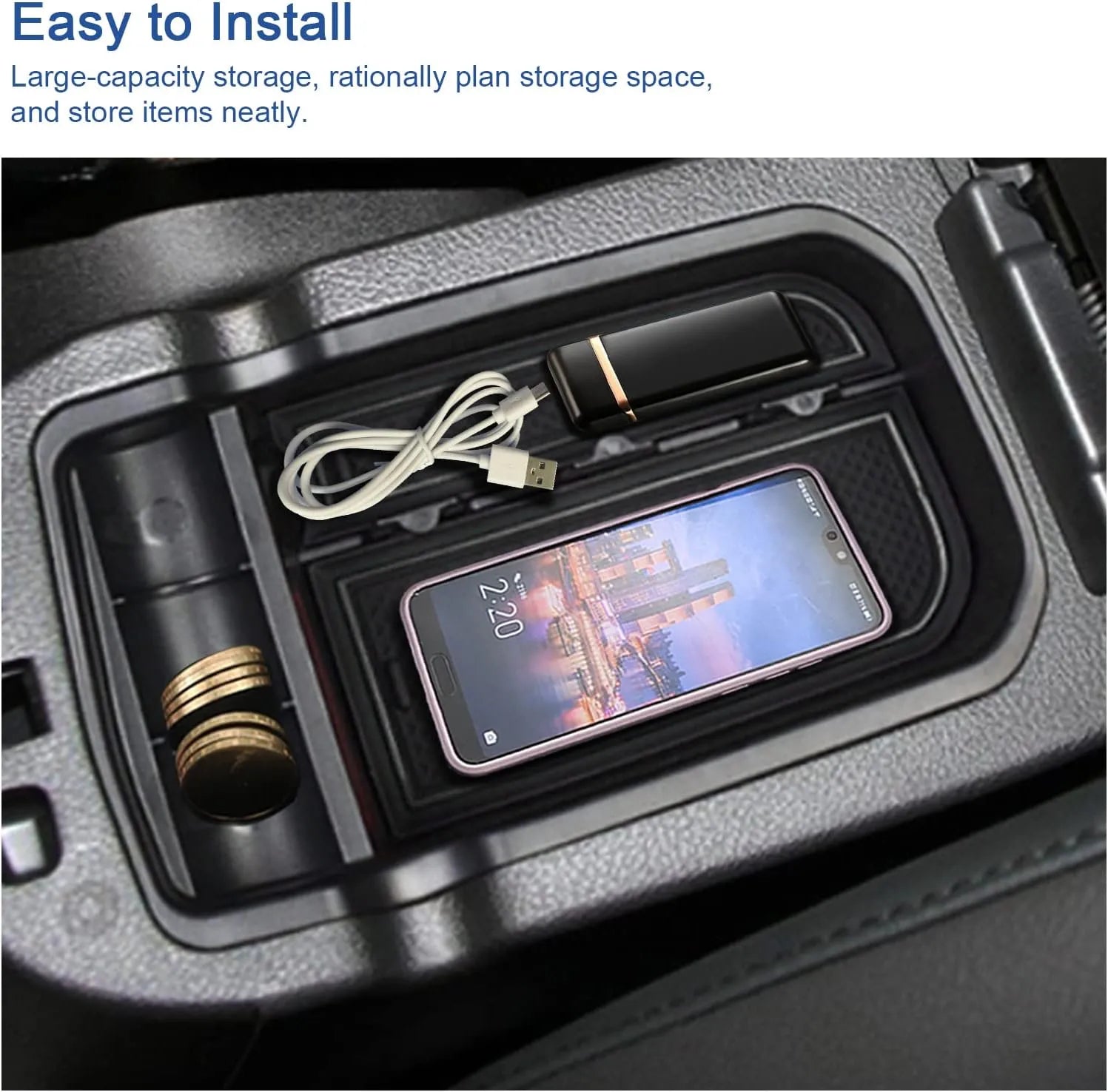 For Jeep Compass Center Console Armrest Storage Box 2017-2021