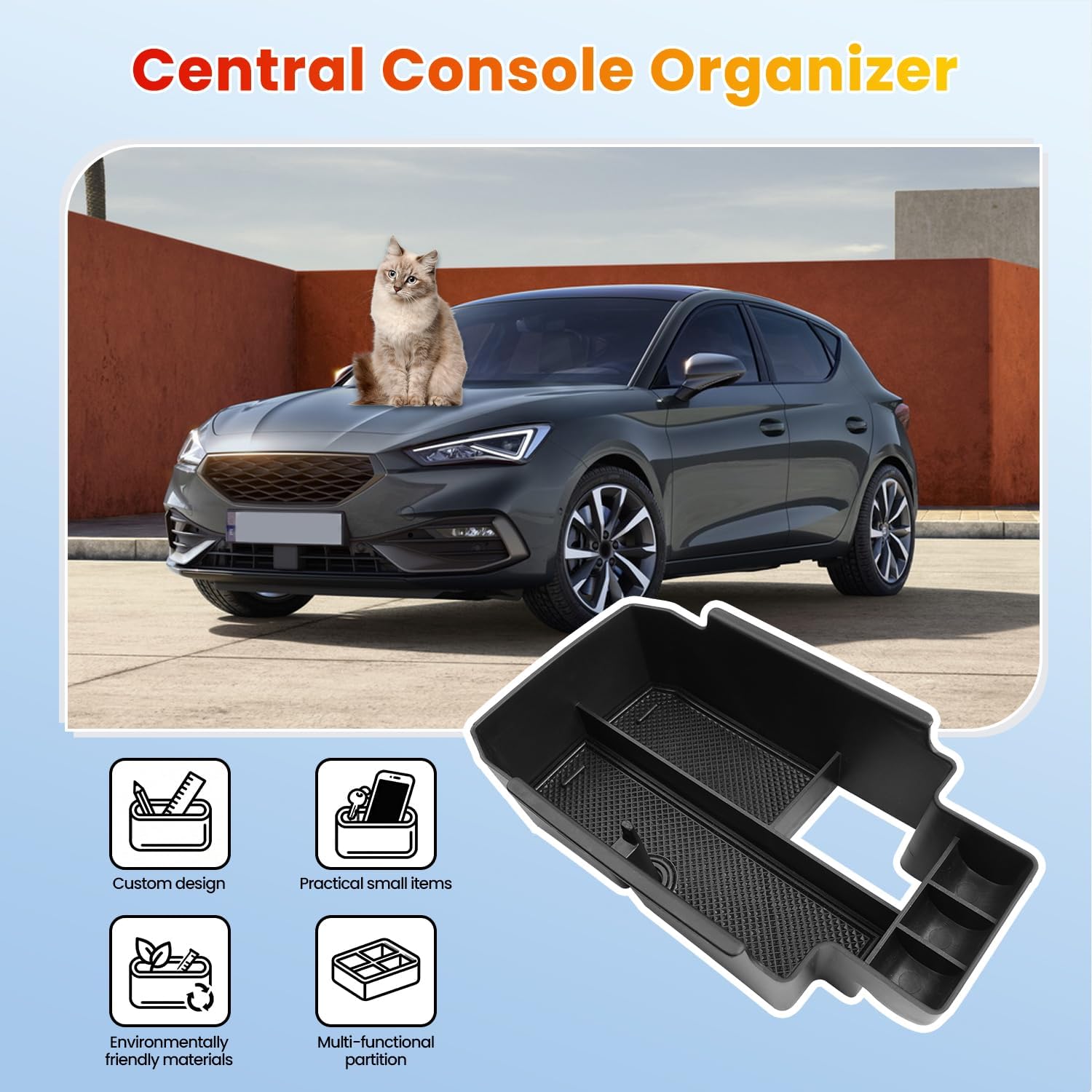 For Seat Leon MK4 KL Cupra Formentor Centre Console Armrest Organiser 2020+