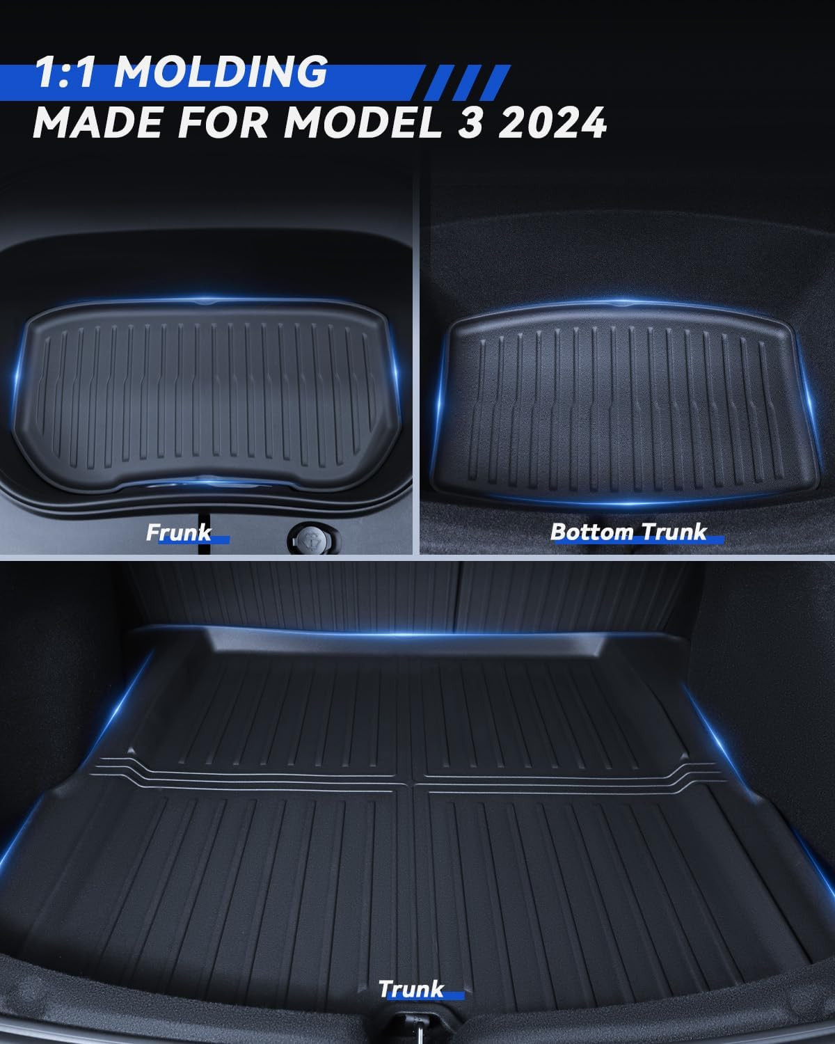 Tesla Model 3 Original 3D Scanning TPE All-Weather Mats 2024+