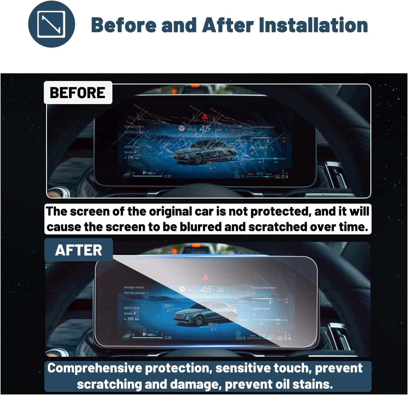 Mercedes S-Class W223 Screen Protector 2021+ - LFOTPP Car Accessories