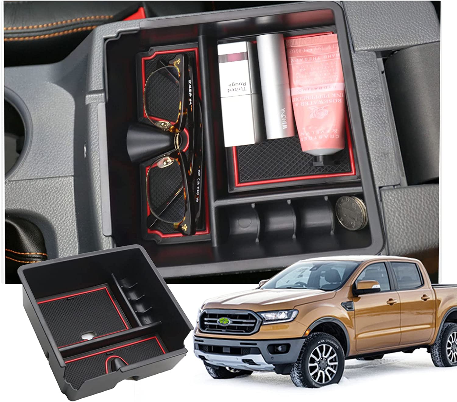 Ford Ranger XL XLT Lariat Center Armrest Storage Tray 2019+