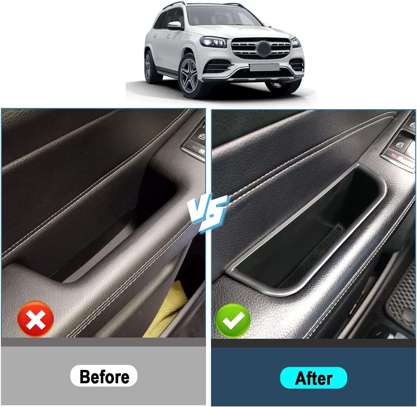 Mercedes GLS X166 Door Handle Storage Tray 2018 2019 - LFOTPP Car Accessories