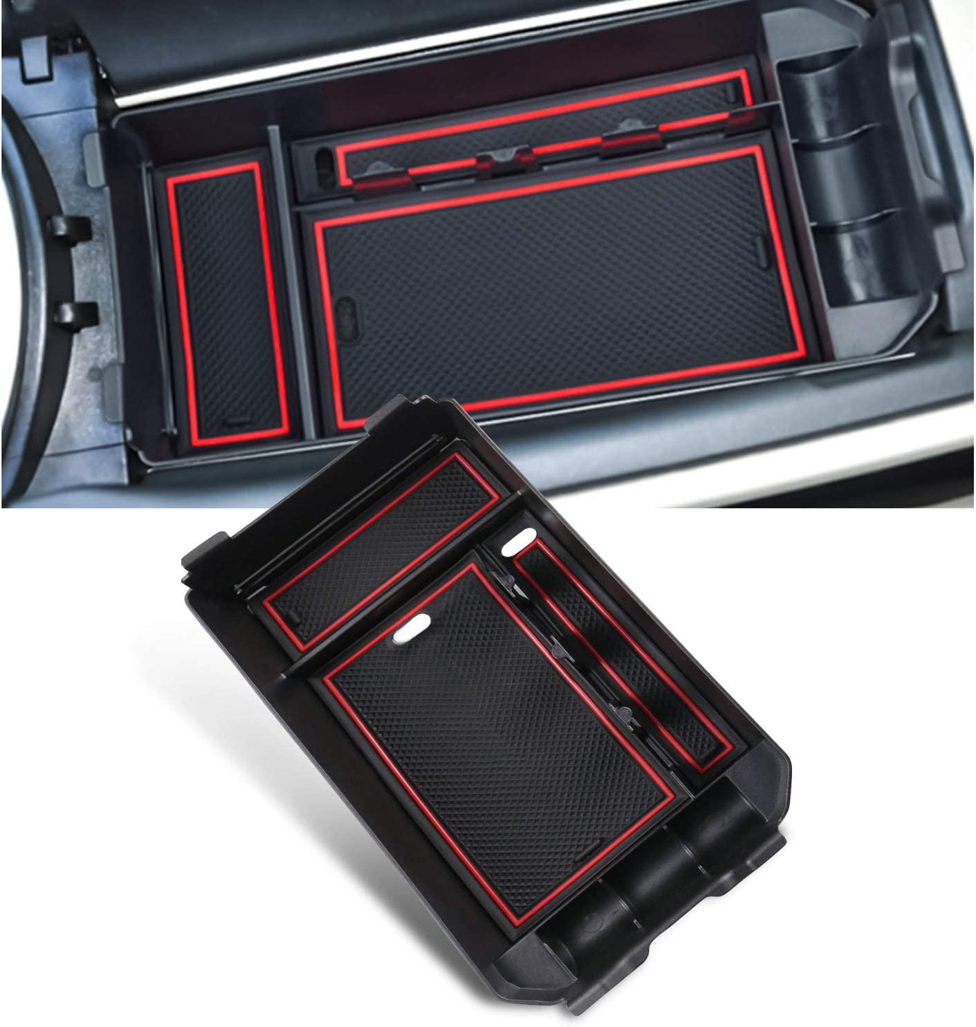 WayLand Center Console Armrest Storage Box – For Mercedes Benz GLK-Class 2009-2015, Matte Black