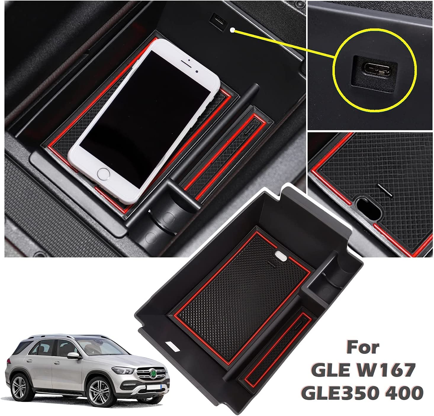 Mercedes GLE W167 GLS X167 Center Armrest Storage Tray 2020+ - LFOTPP Car Accessories