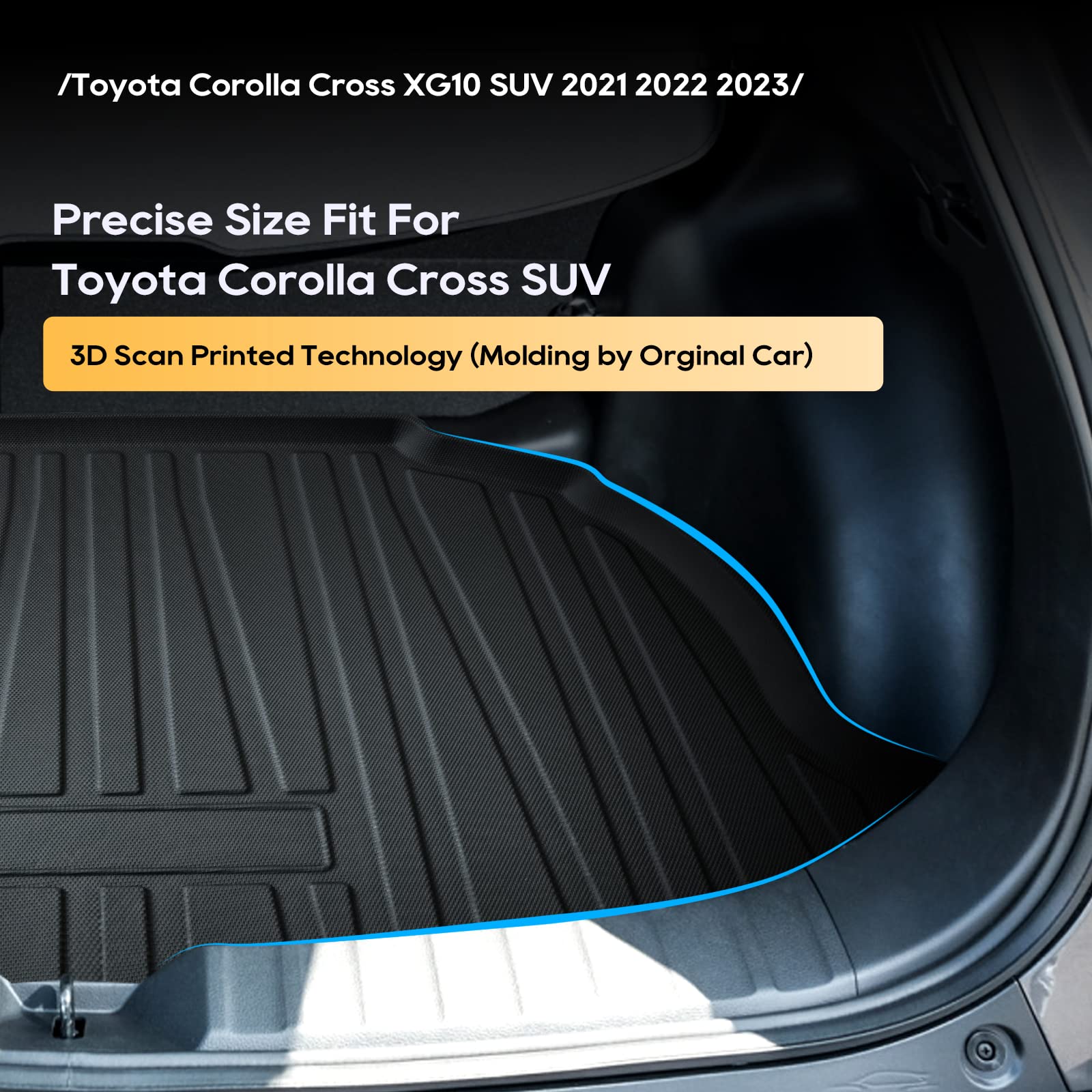 GAFAT Compatible with Toyota Corolla Cross XG10 2021 2022 Boot Mat, Corolla  Cross Boot Liner, Non-Slip Mats, TPE Original 3D Scanner, Corolla Cross  Accessories : : Automotive