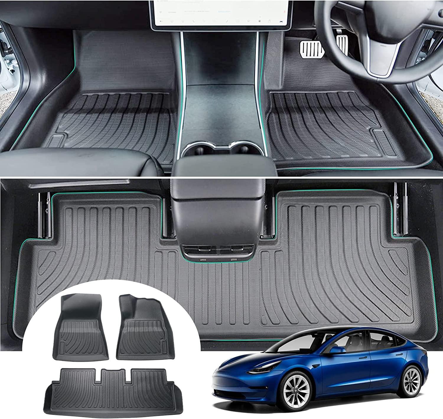 RUIYA Tesla Model 3 2021-2023 Mittelkonsole Armlehne Aufbewahrungsbox  Organizer mit Antirutschmatten Angepasst Tesla Model 3 Auto Zubehör 2021  2022 2023 (Blau) : : Auto & Motorrad