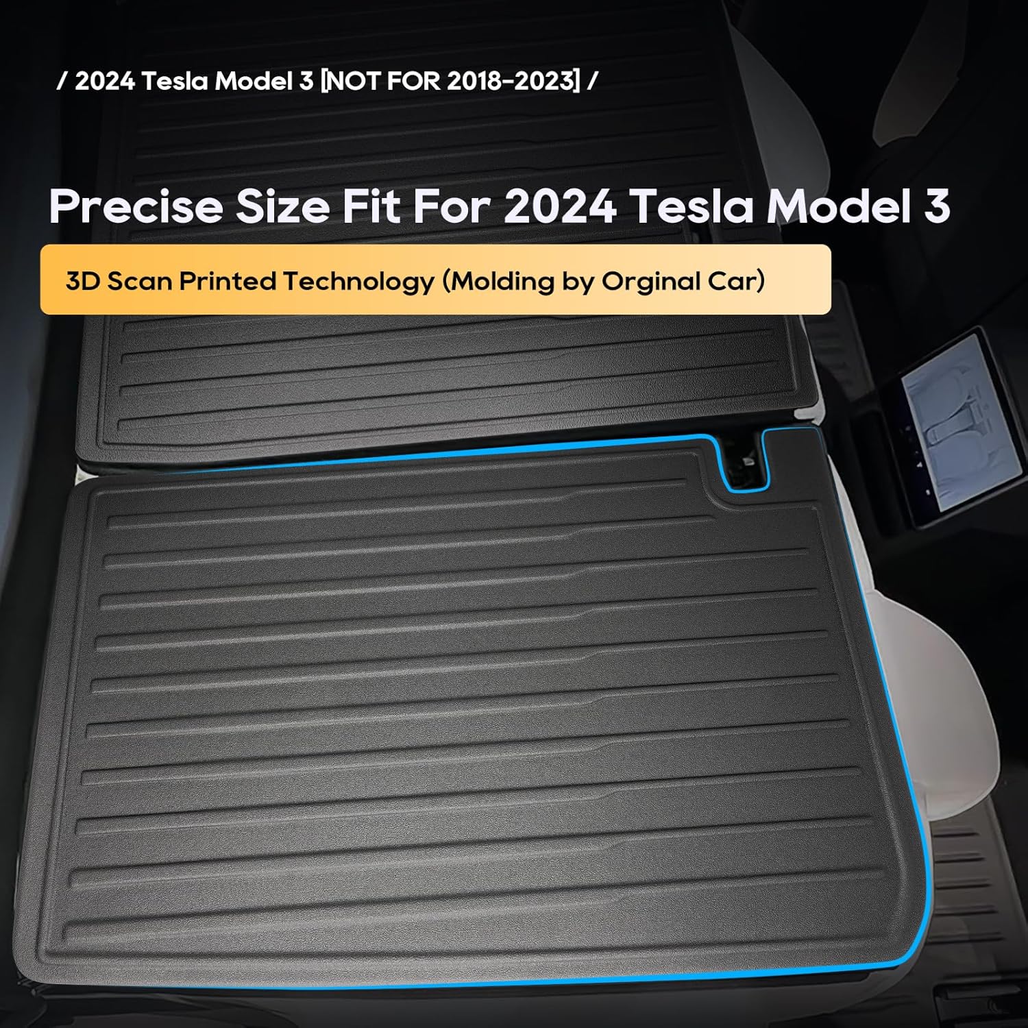 Tesla Model 3 Fußmatten Original 3D-Scanning TPE High Edge 2017+