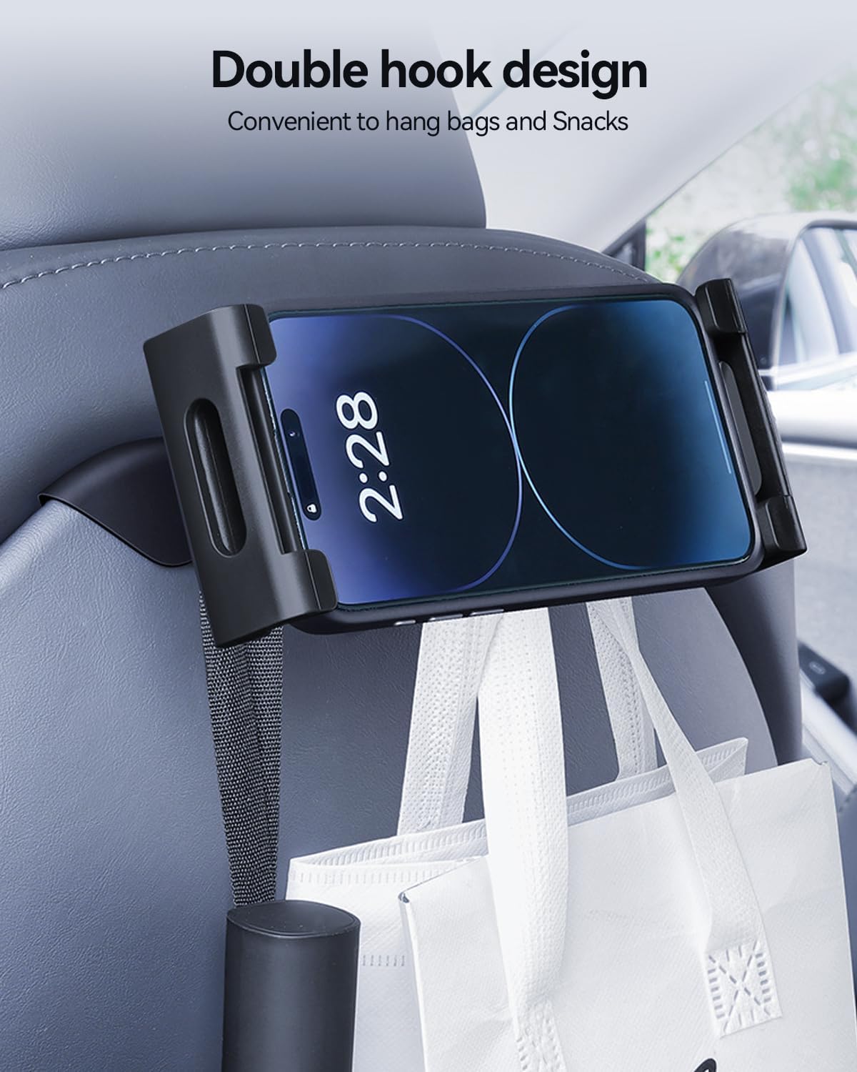 For Tesla Model 3/Y/X/S Universal 360° Adjustable Tablet Holder for Ipad, Galaxy Tablet, iPhone, Android Mobile Phones and More, Samsung