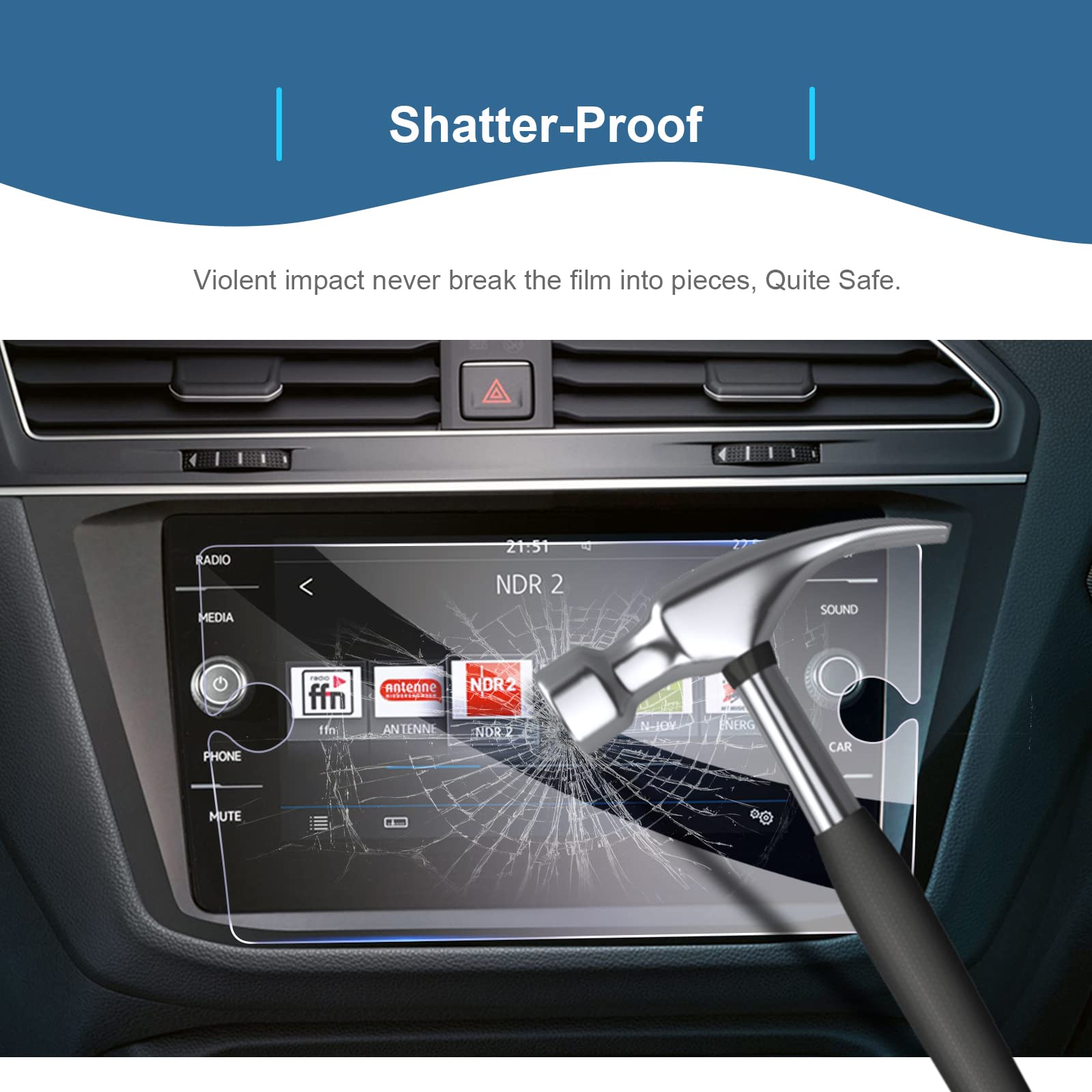 VW Golf 7.5 Golf Mk7 9.2" Screen Protector 2017+ - LFOTPP Car Accessories