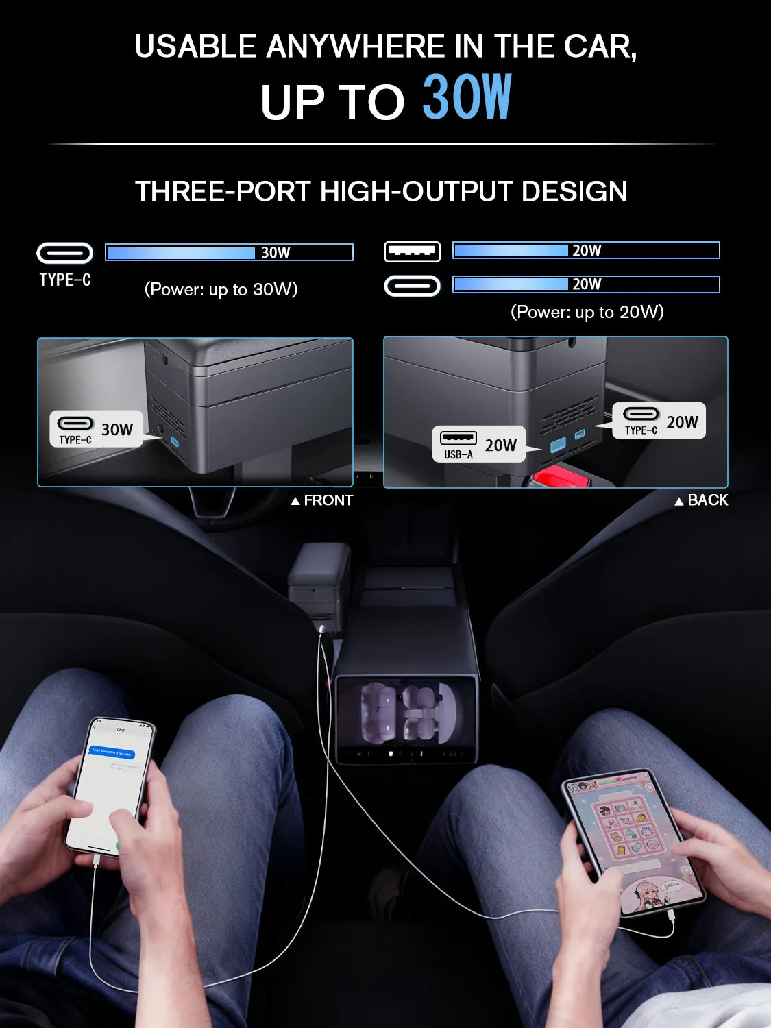 Ruiya Upgraded Universal Height Adjustable Wireless Charge Armrest Storage box