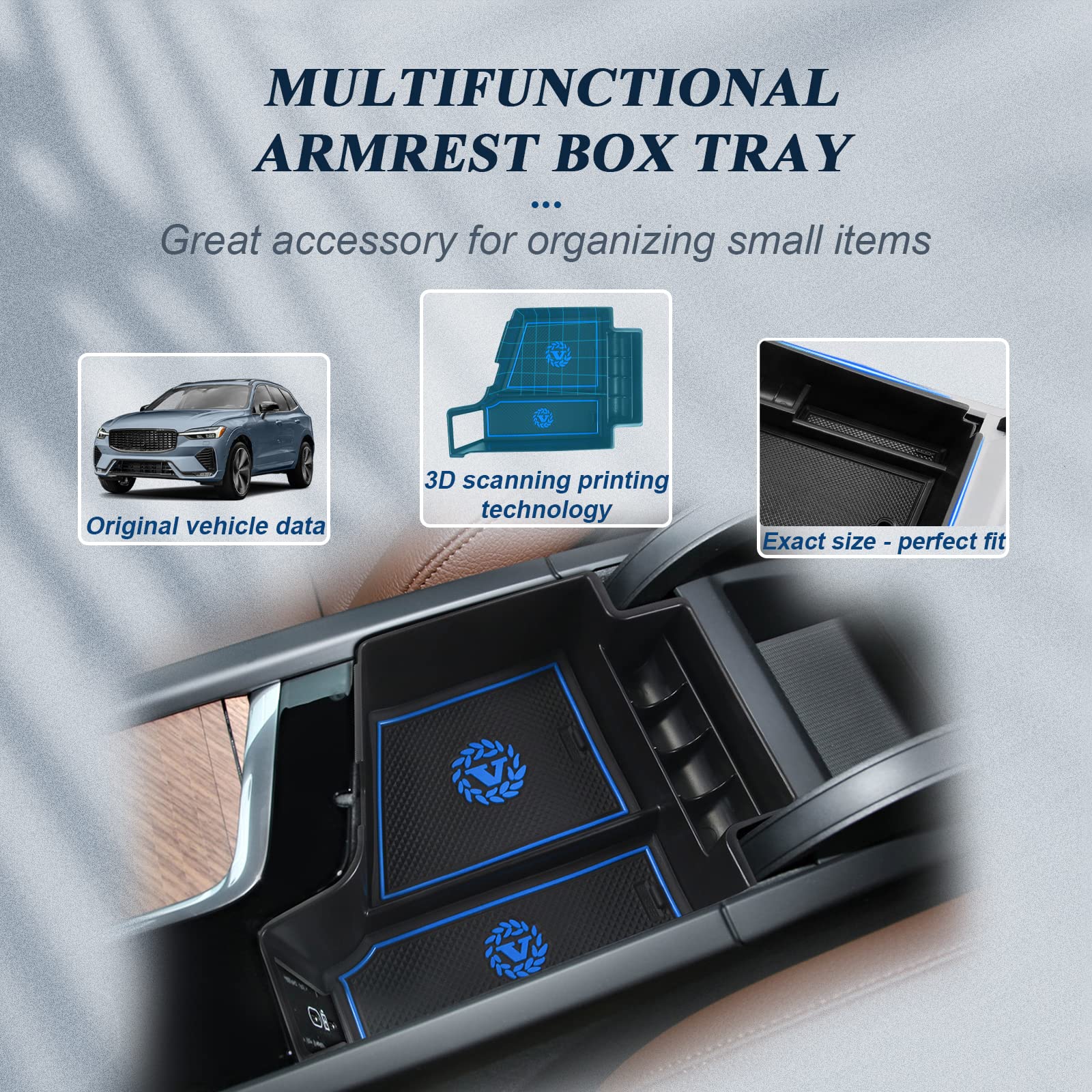 Organisateur Coffre Voiture Pour Volvo (XC60, XC40, XC90, S60, S90, V90) - Boîte Rangement Étanche Pliable