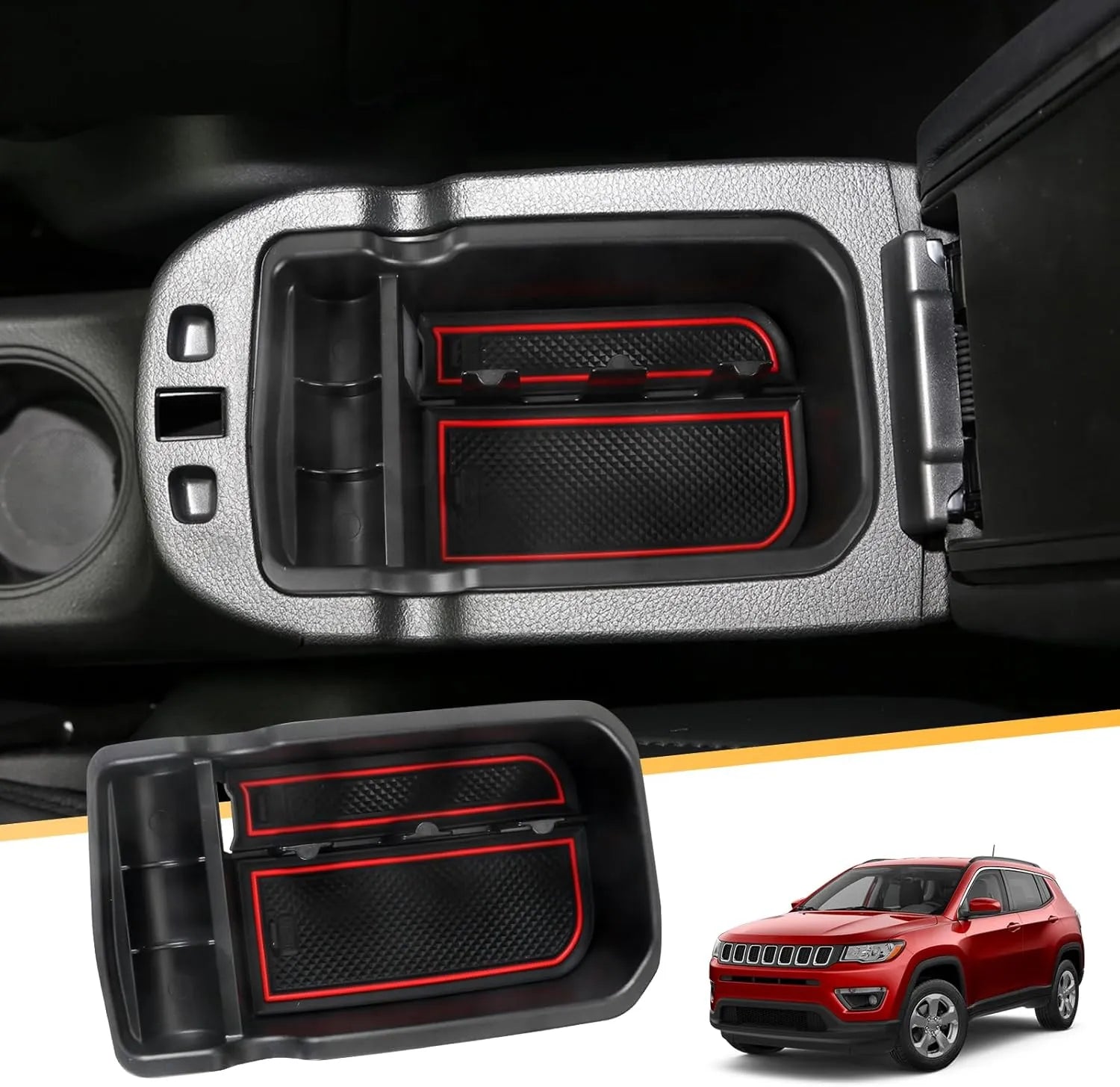 For Jeep Compass Center Console Armrest Storage Box 2017-2021