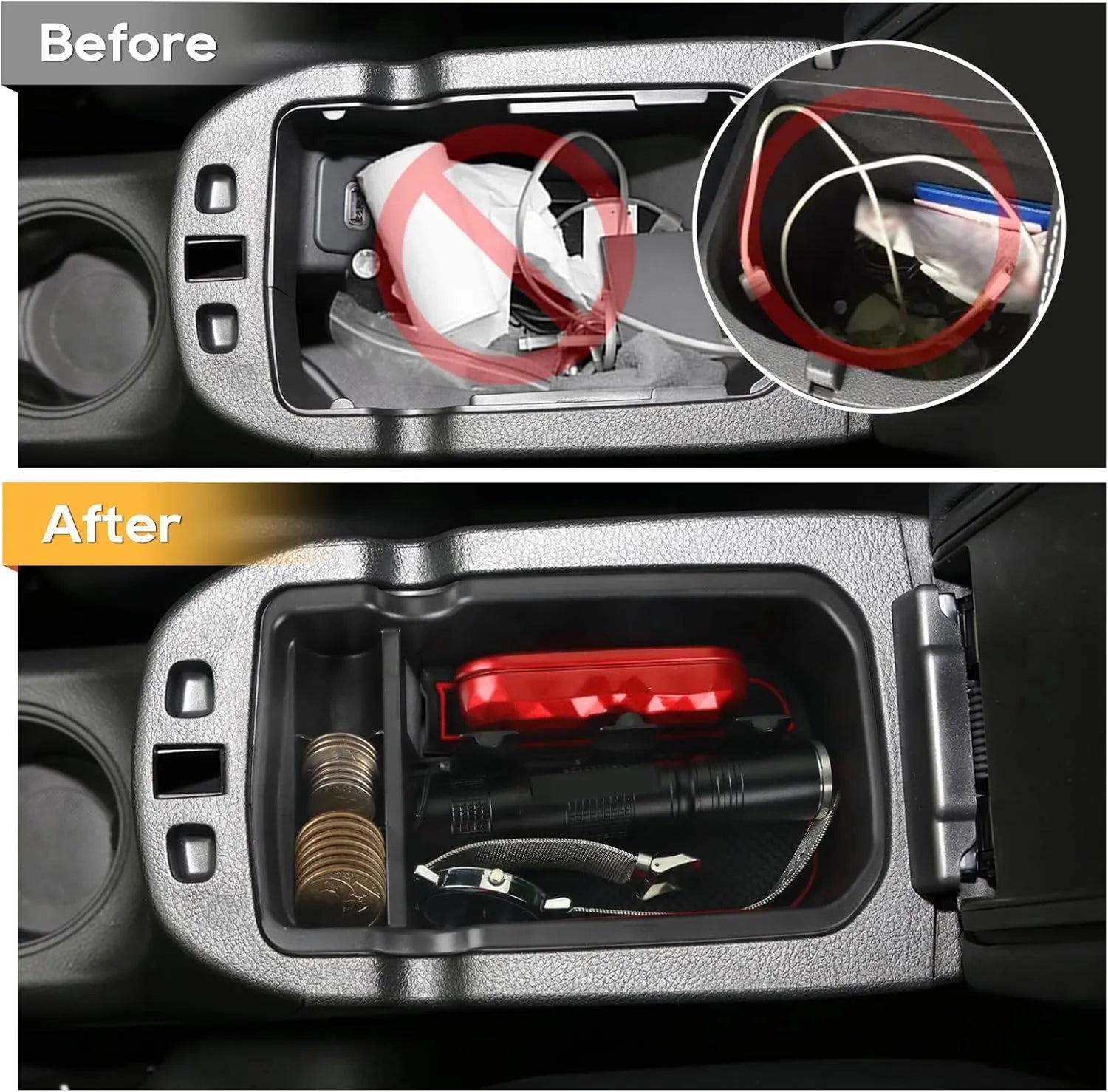 For Jeep Compass Center Console Armrest Storage Box 2017-2021