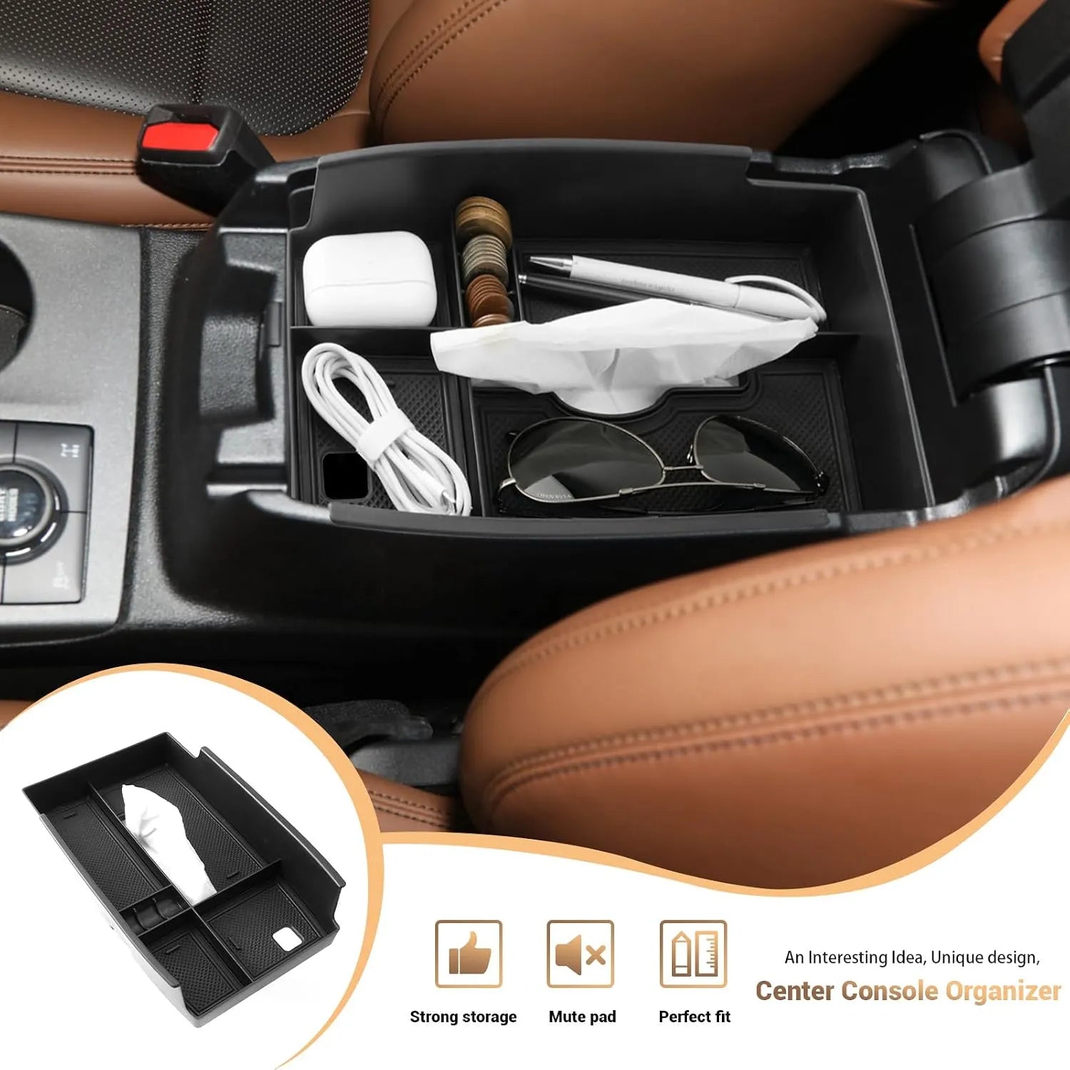 For Ford Bronco Sport Center Console Storage Tissue Box 2021-2026