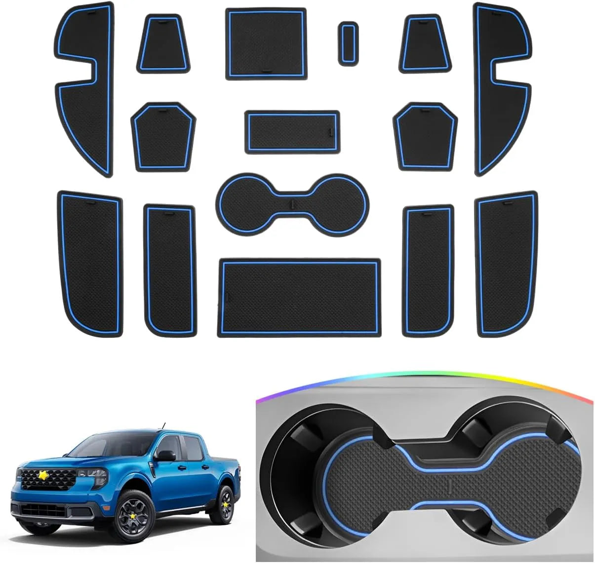 For Ford Maverick Door Slot Mats（15Pcs) 2022 2023 2024 2025 2026