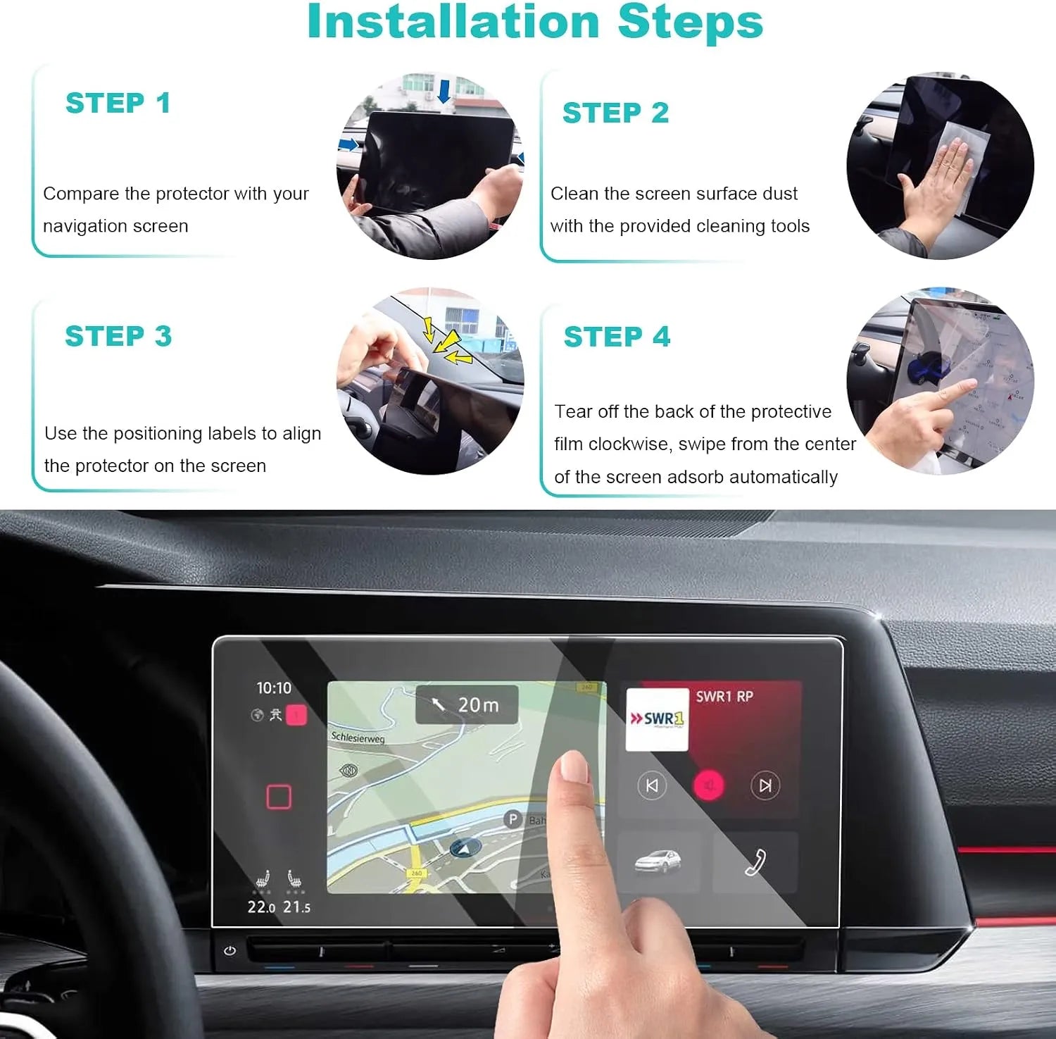 For VW Golf GTI Mk8 Navigation Screen Protector 2020+