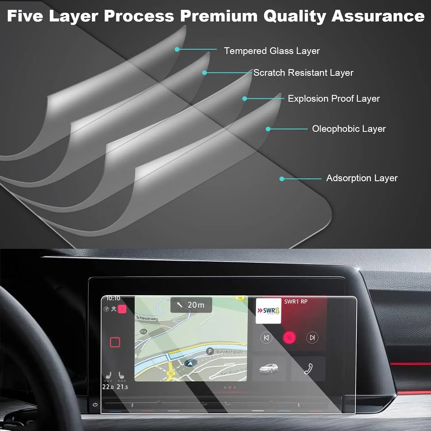 For VW Golf GTI Mk8 Navigation Screen Protector 2020+