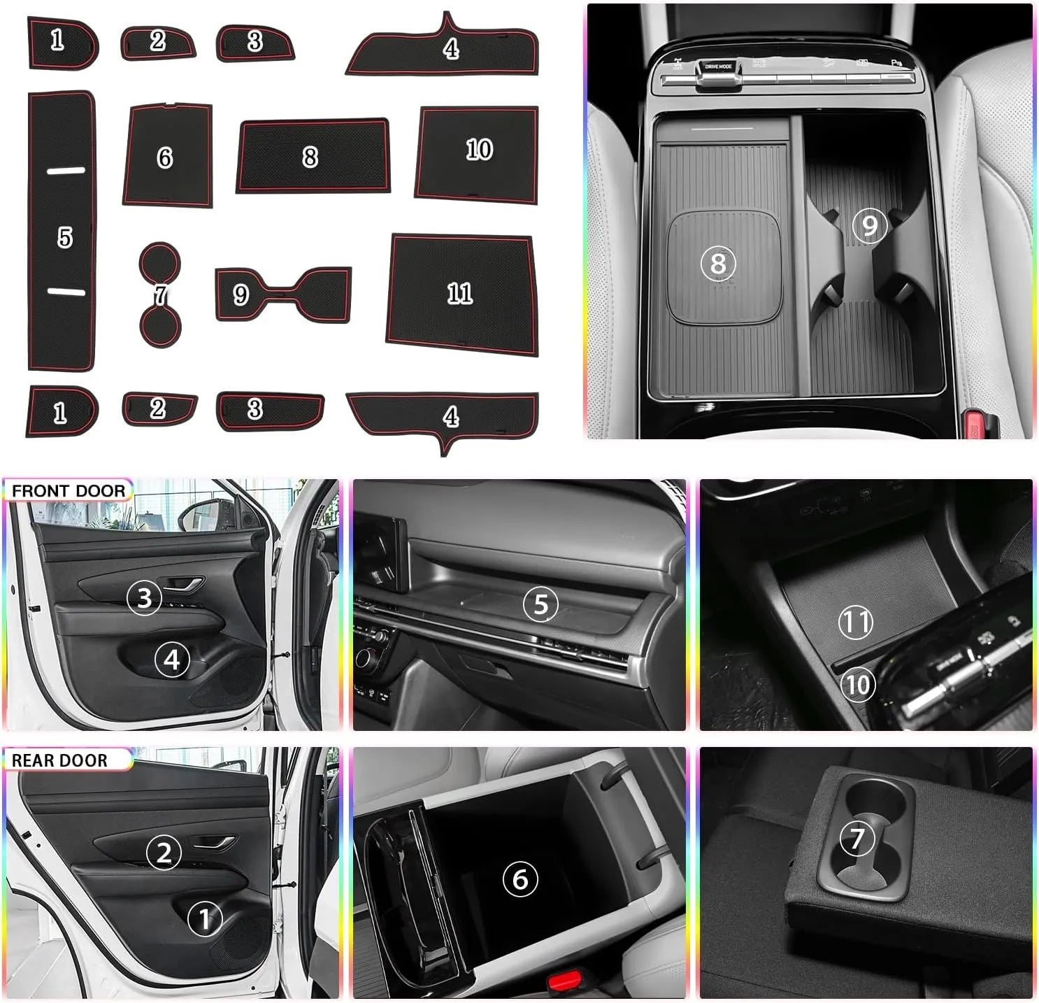 For Hyundai Tucson NX4 Door Slot Mats 2025+