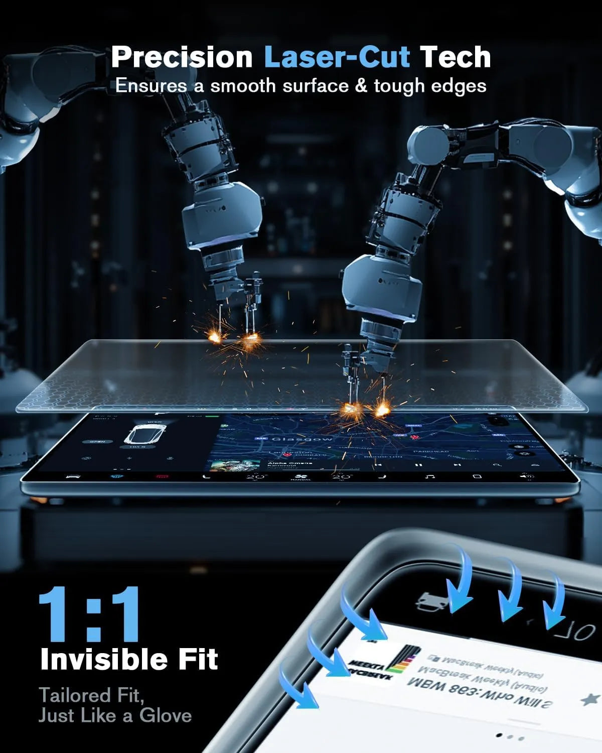 For Hyundai Palisade& Ioniq 9 12.3 inch Multimedia and Cluster Integrated Screen Protector 2026+