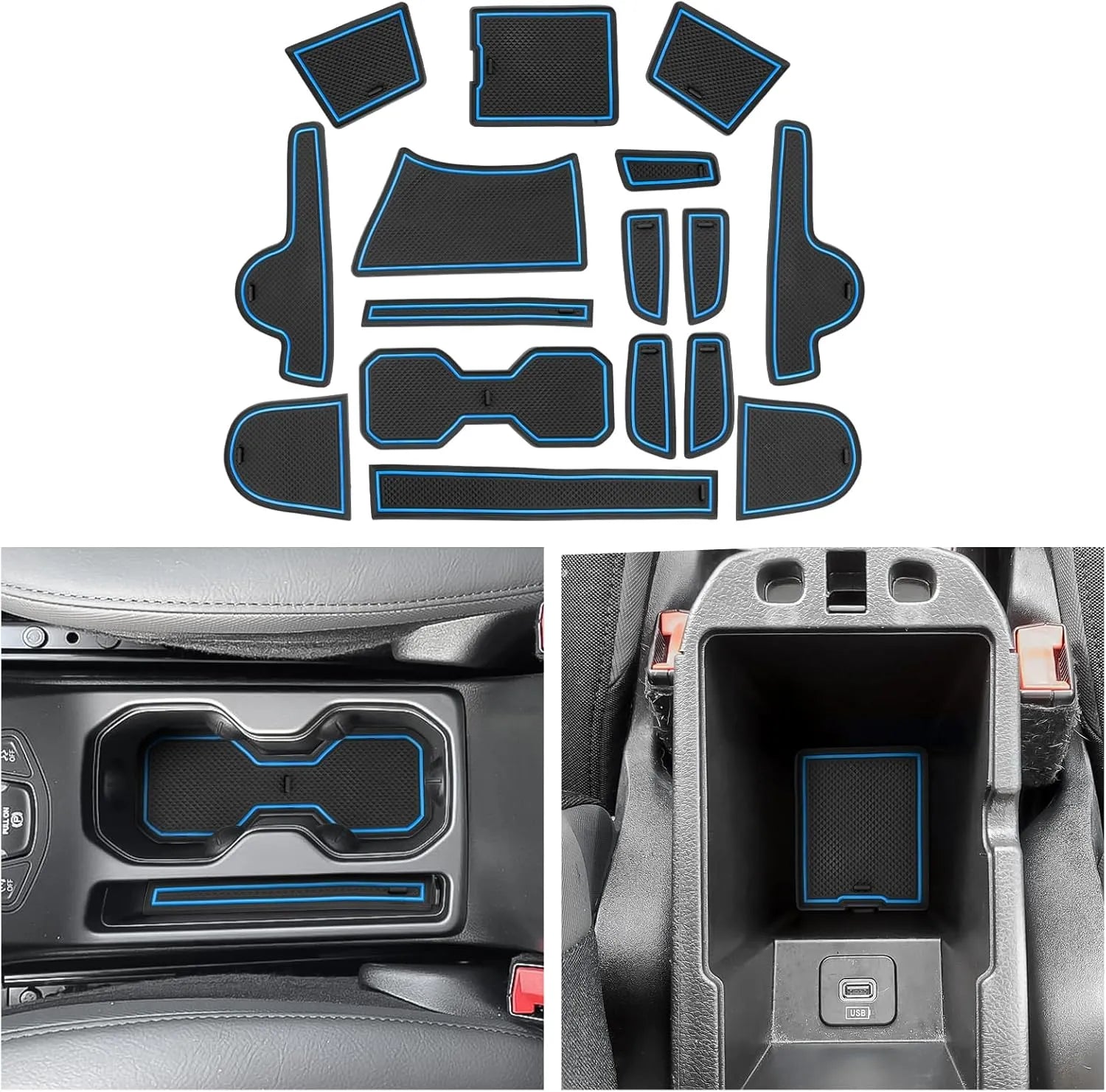 For Jeep Renegade Door Slot Mats Liner  2019-2026