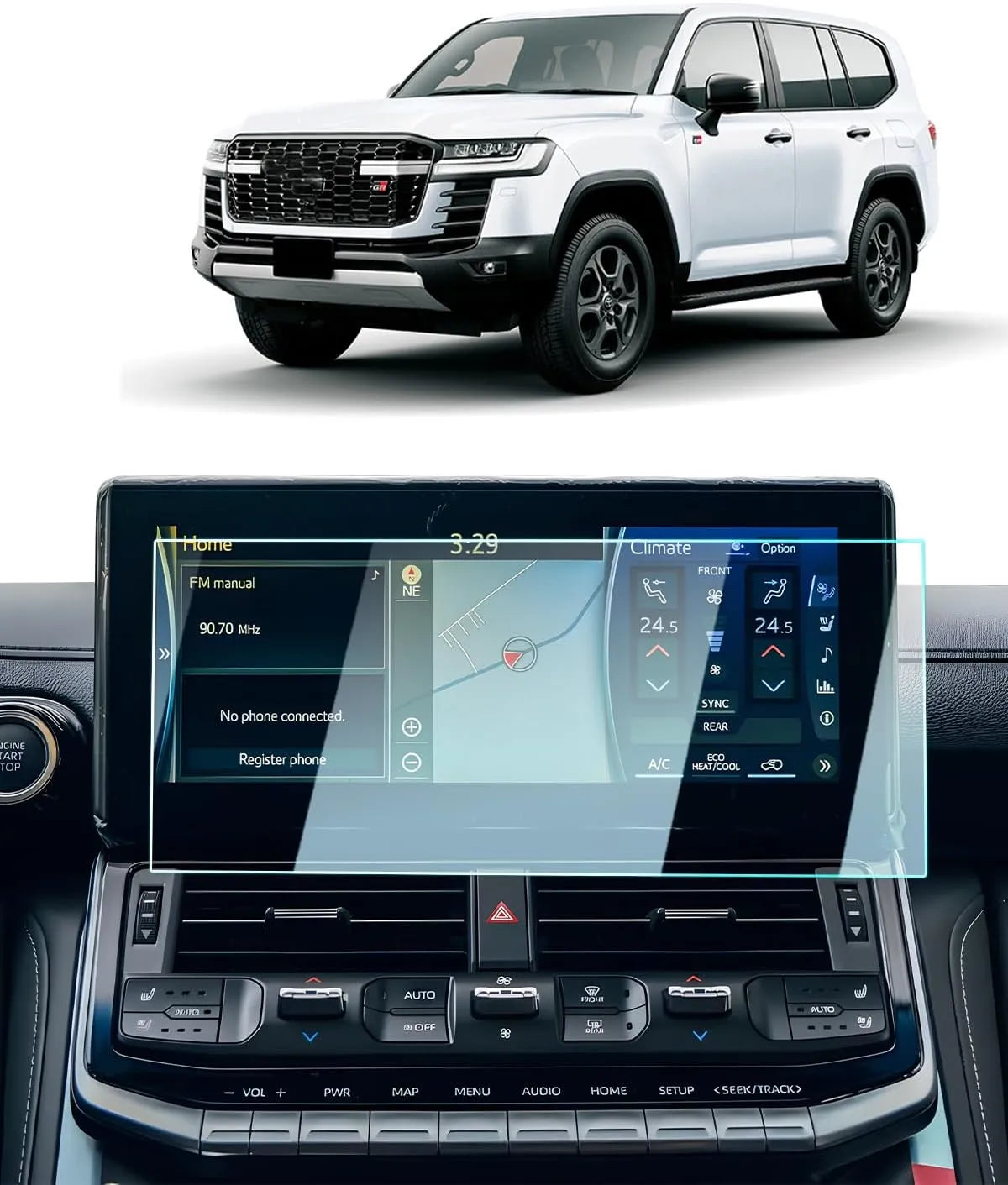 Toyota Land Cruiser Displayschutzfolie 2021+