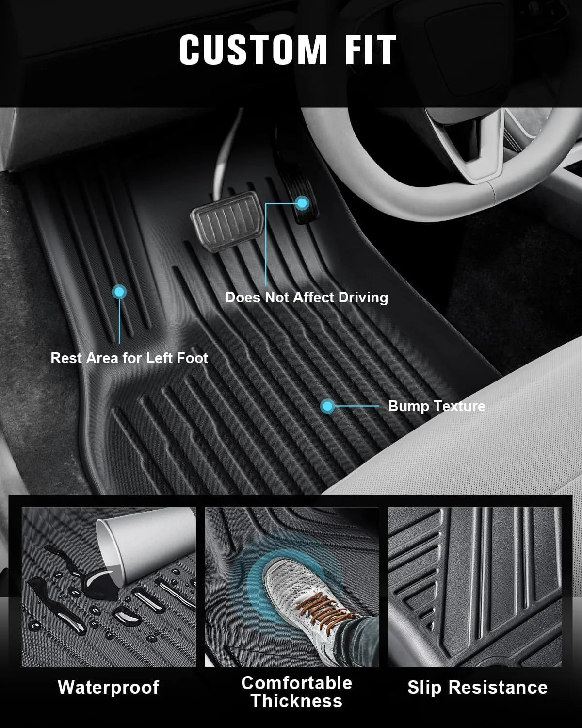 For Tesla Model Y 3D Original All Weather Car Floor Mats 2025 2026 2027