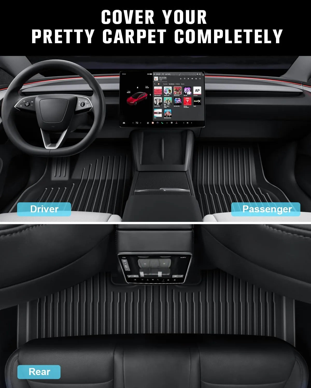 For Tesla Model Y 3D Original All Weather Car Floor Mats 2025 2026 2027