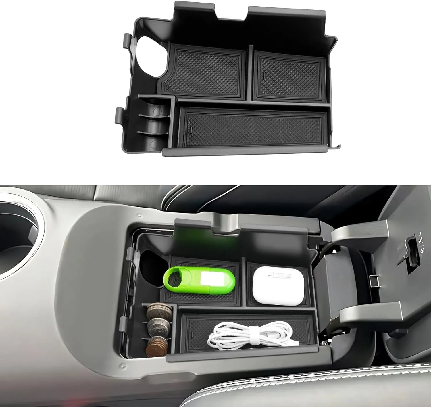 For Ford Mustang Armrest Organizer Door Pocket Tray 2024+
