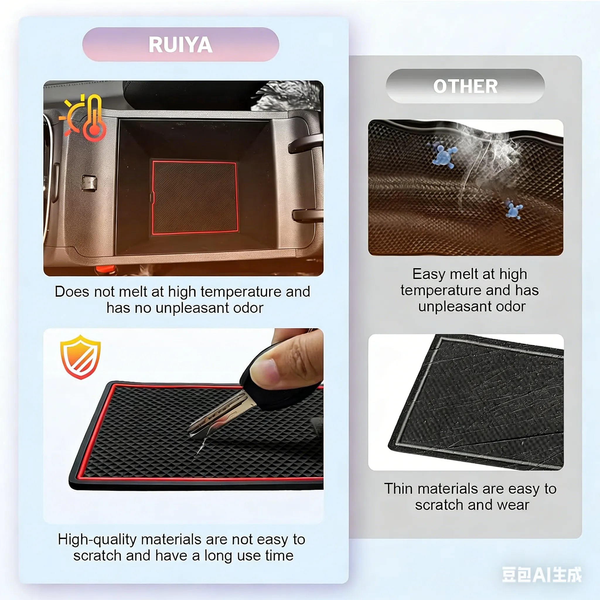 For Hyundai Tucson NX4 Centre Console Non-Slip Mats 2022 2023 2024