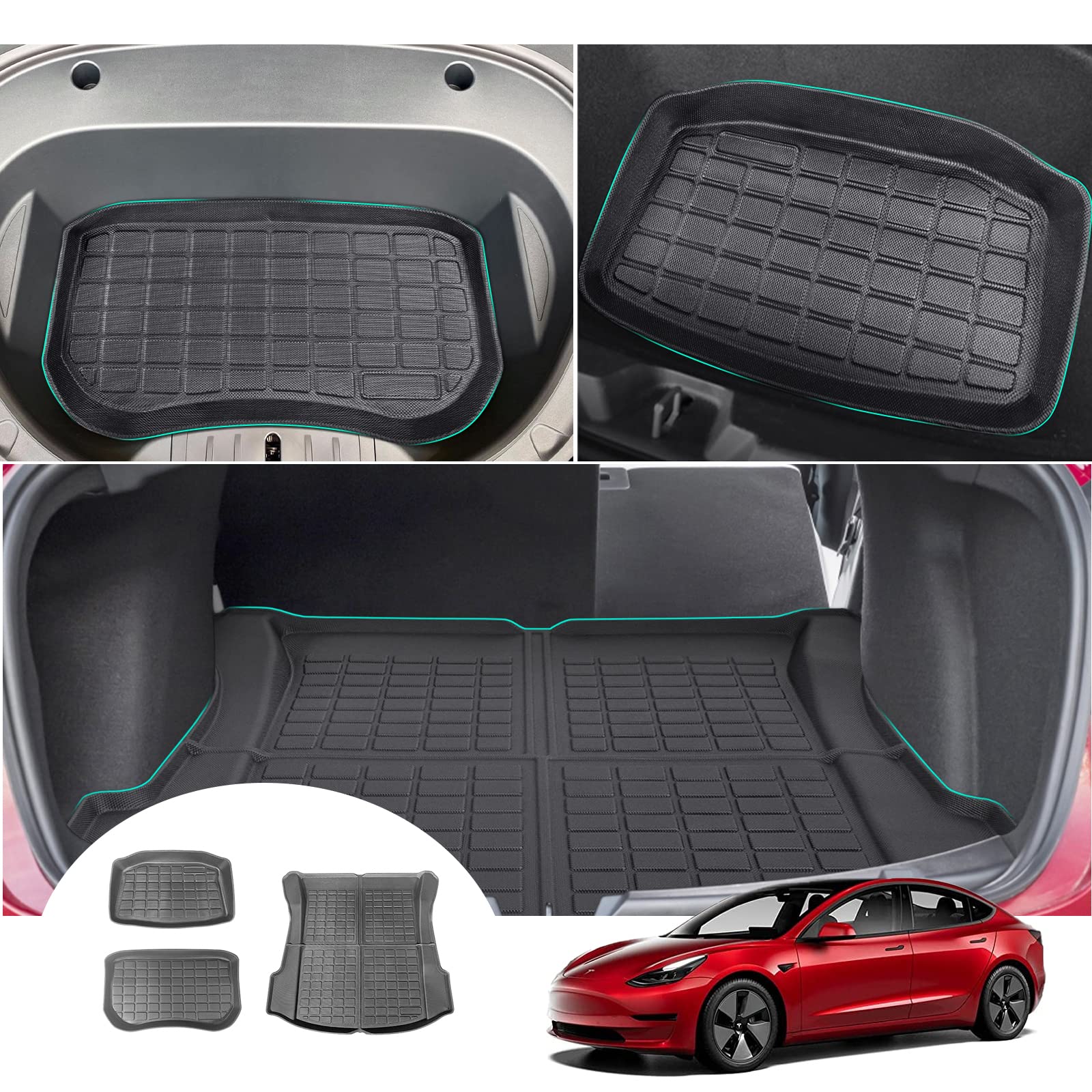 Tesla Model 3 Trunk Mats Original 3D Scanning TPE High Edge 2017+ - LFOTPP Car Accessories